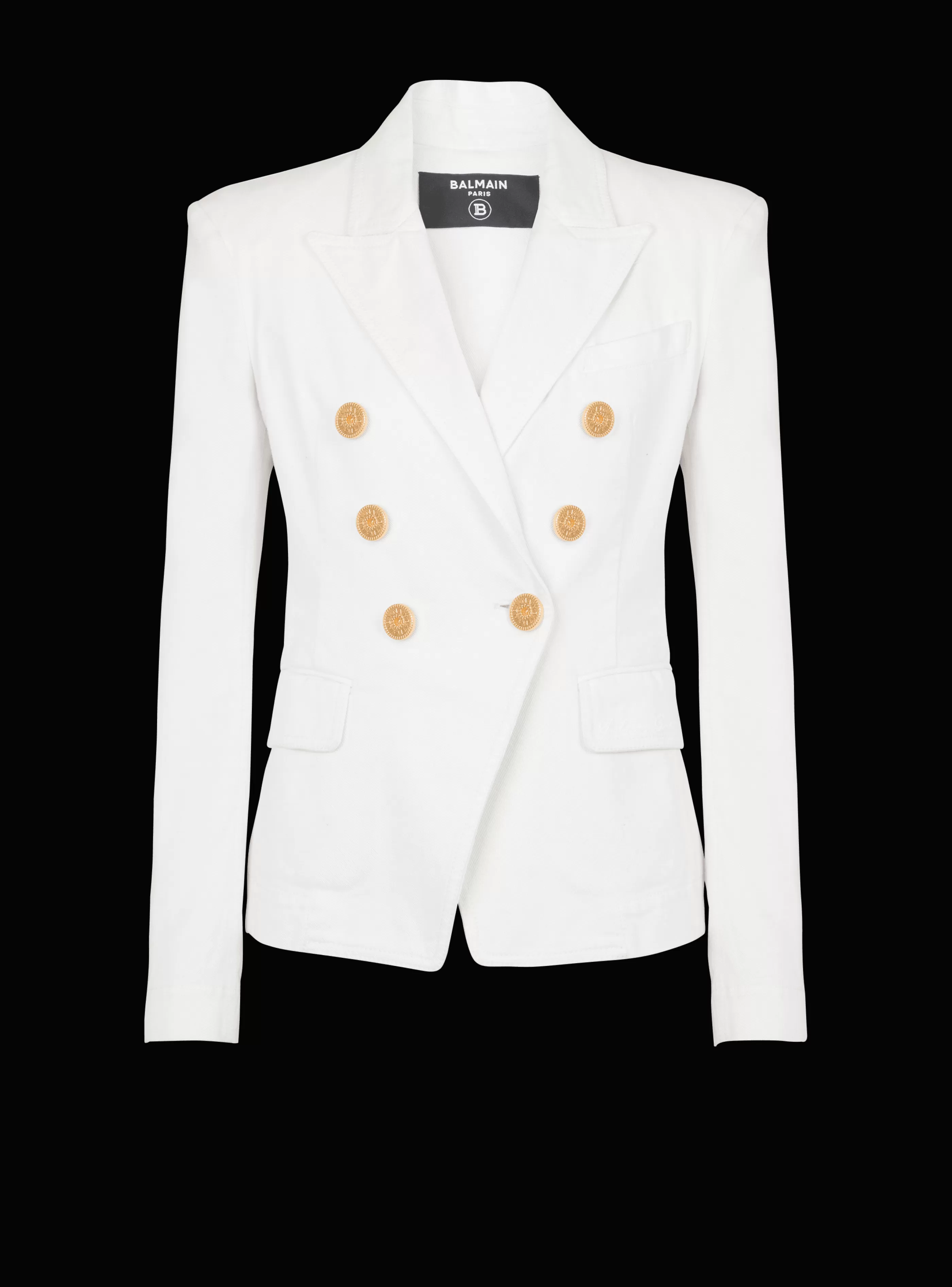 Balmain Giacche E Blazer-6-button Denim Jacket white