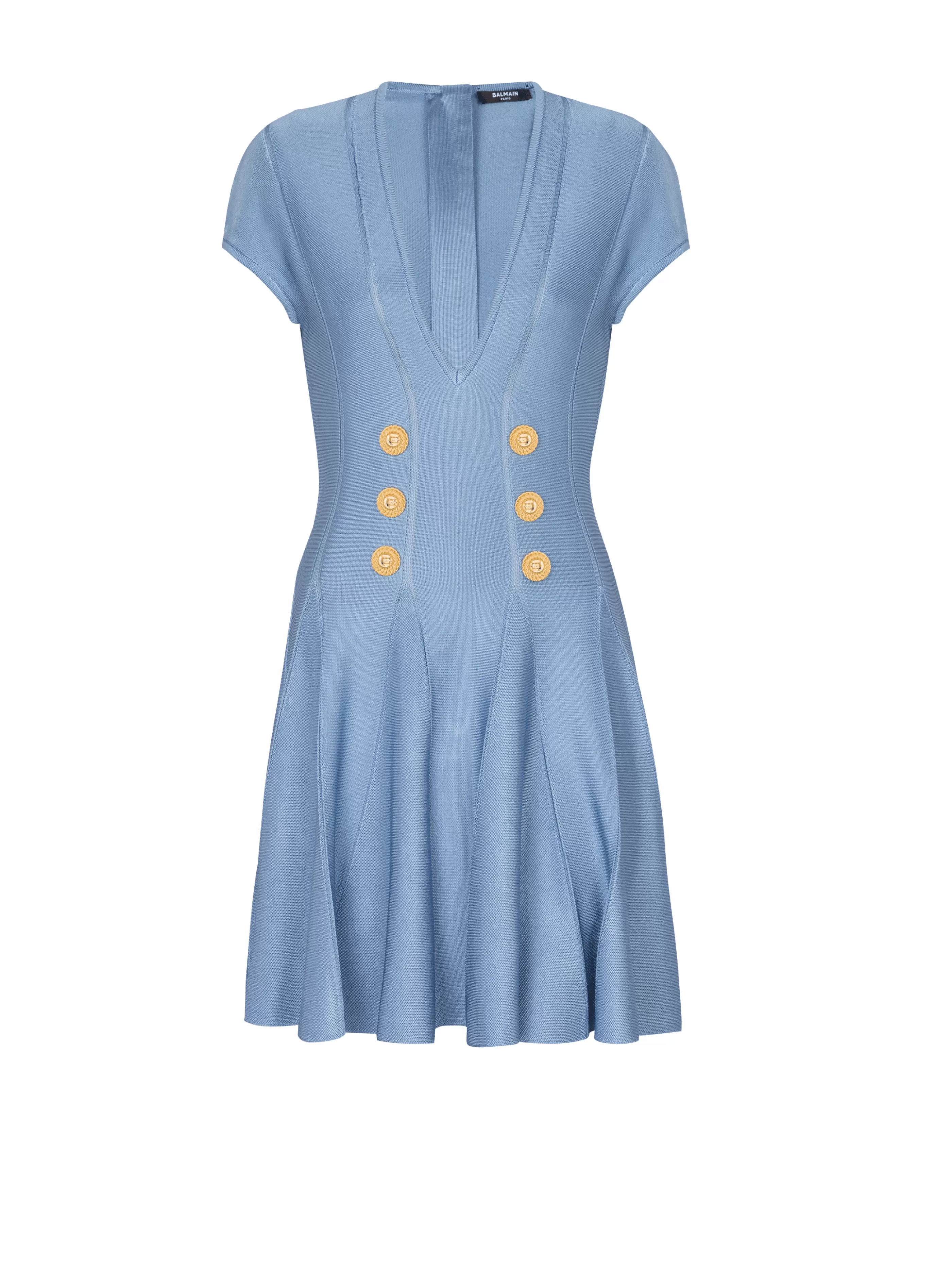 Balmain Maglieria | Abiti-6-button Knit Dress blue