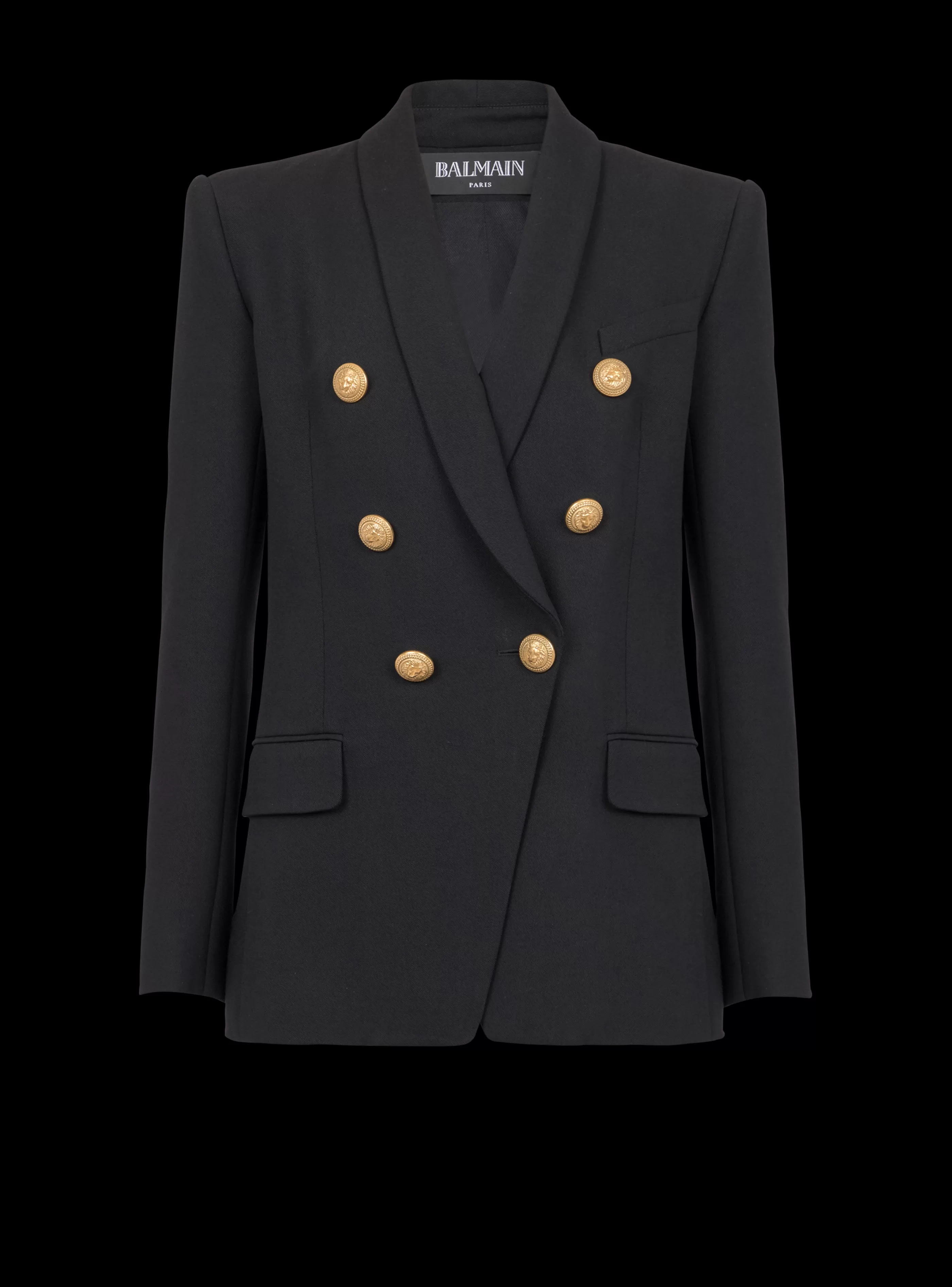 Balmain Giacche E Blazer-6-button Wool Jacket black