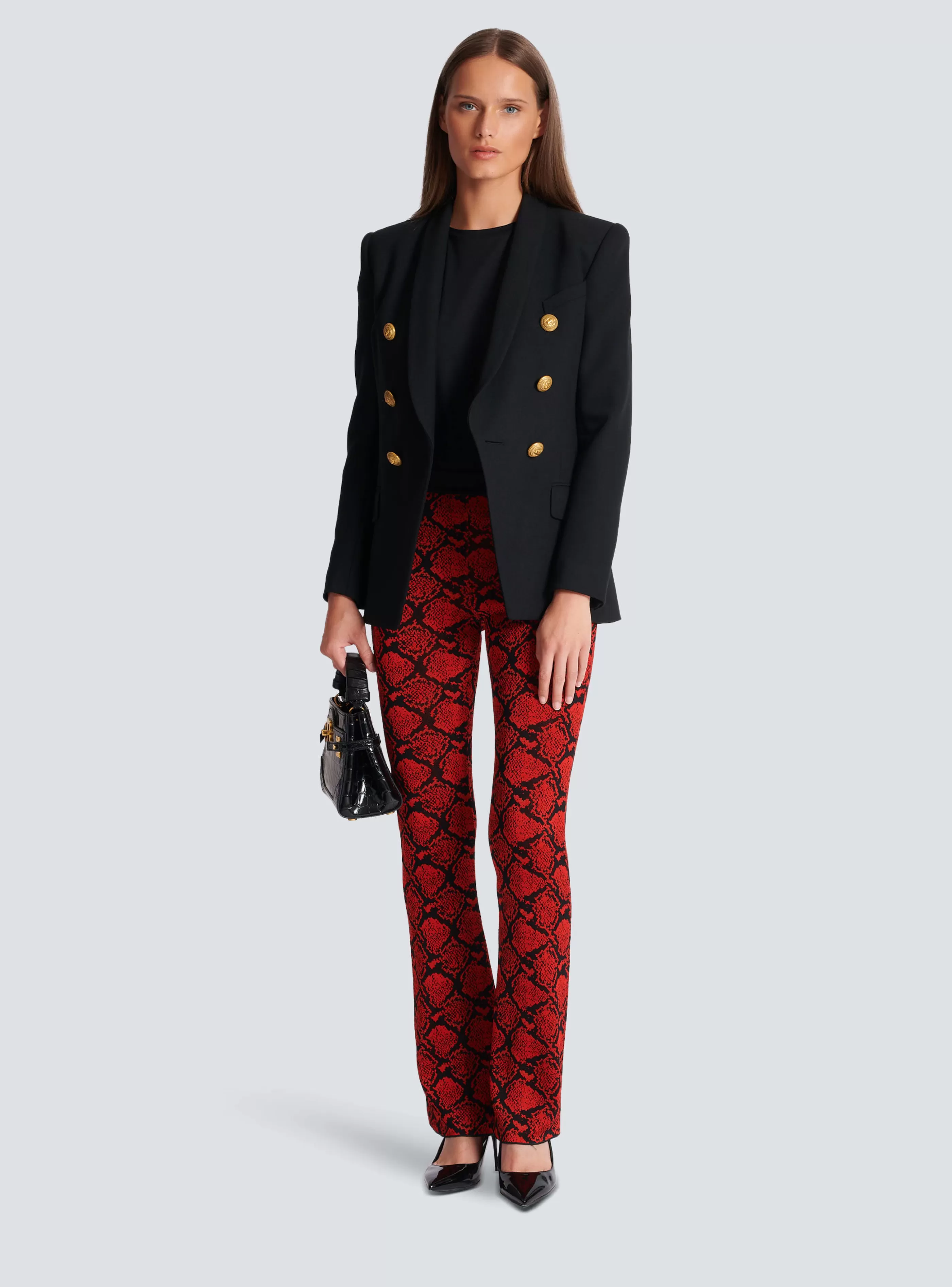 Balmain Giacche E Blazer-6-button Wool Jacket black