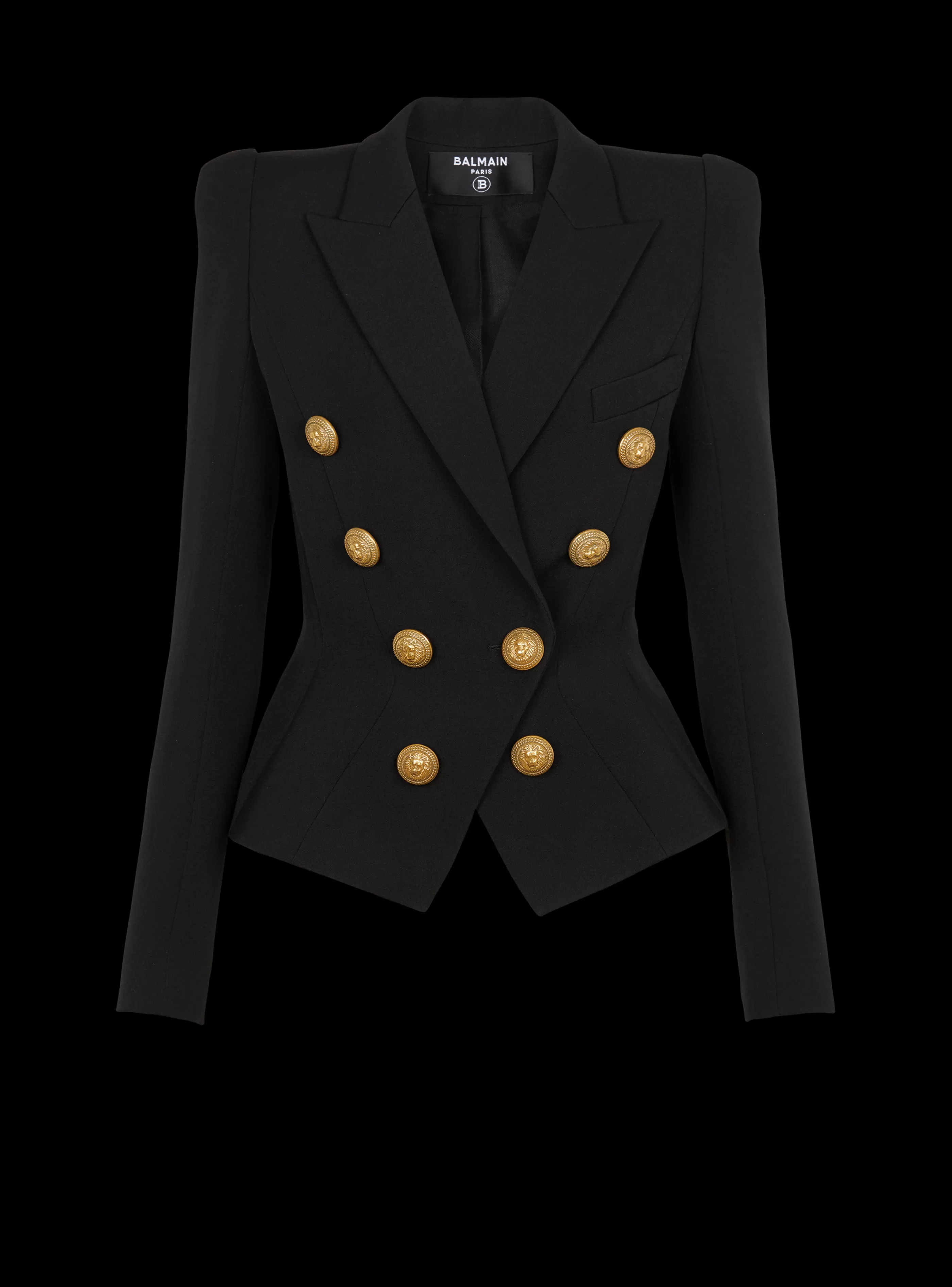 Balmain Giacche E Blazer-8-button Cinched-waist Jacket black