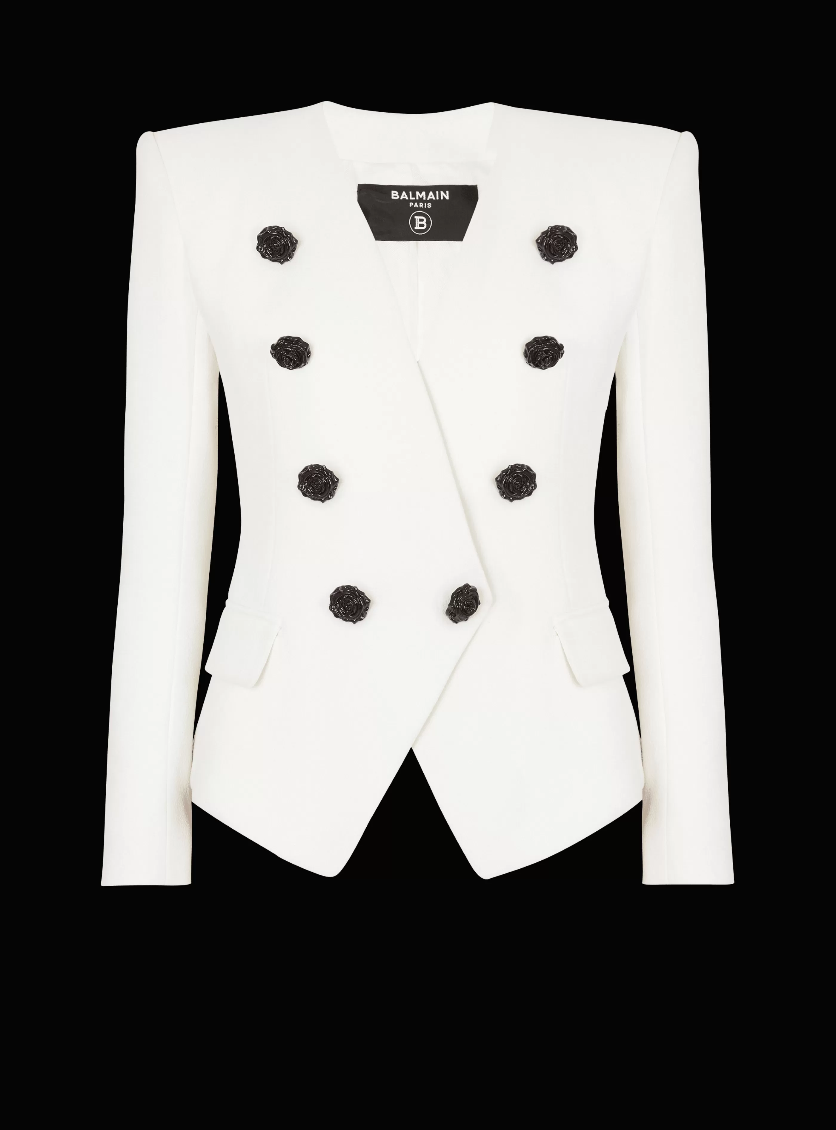 Balmain Giacche E Blazer-8-button Double Crepe Jacket white