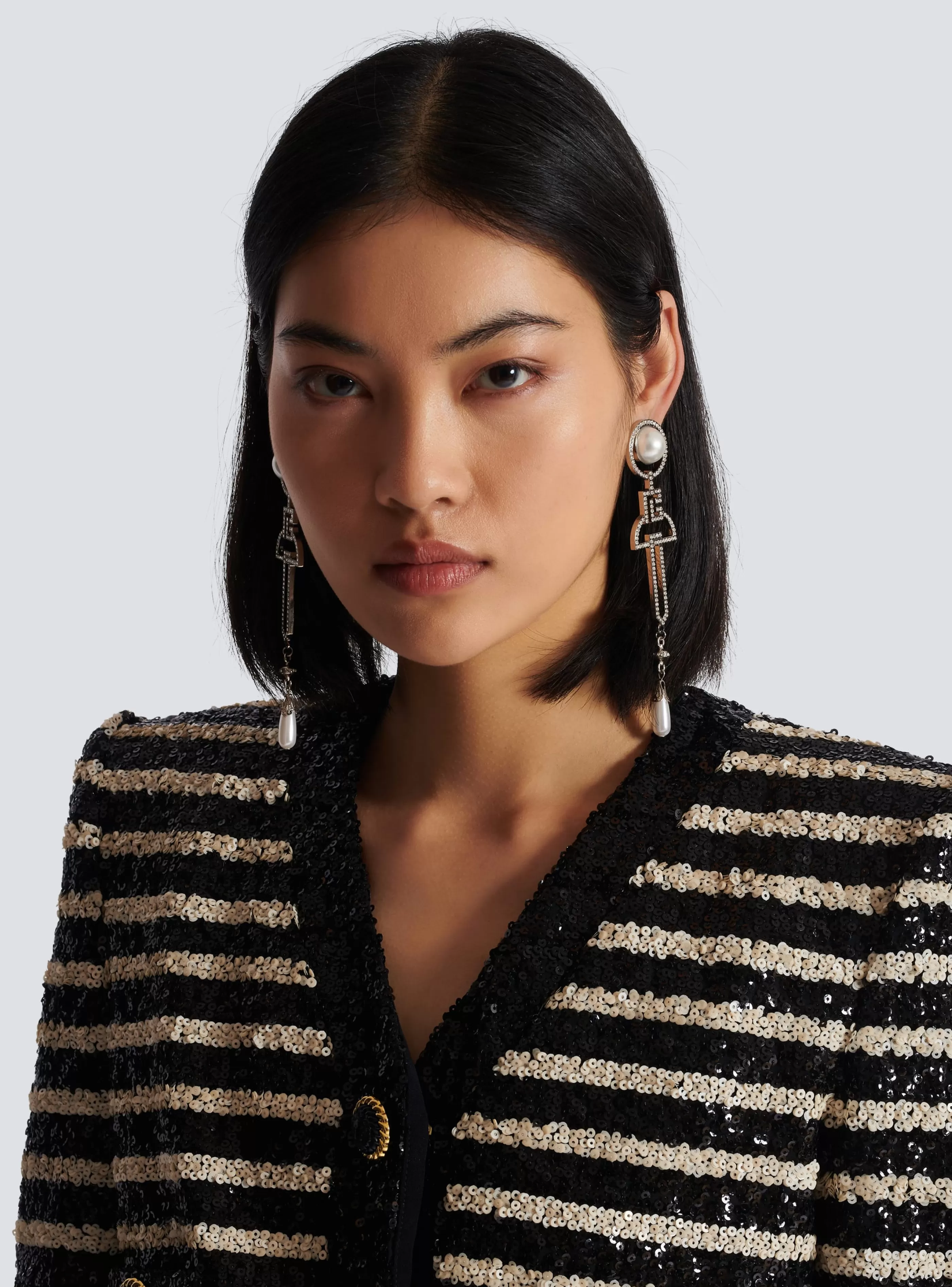 Balmain Gioielli Moda-Art Deco Pendant Earrings silver