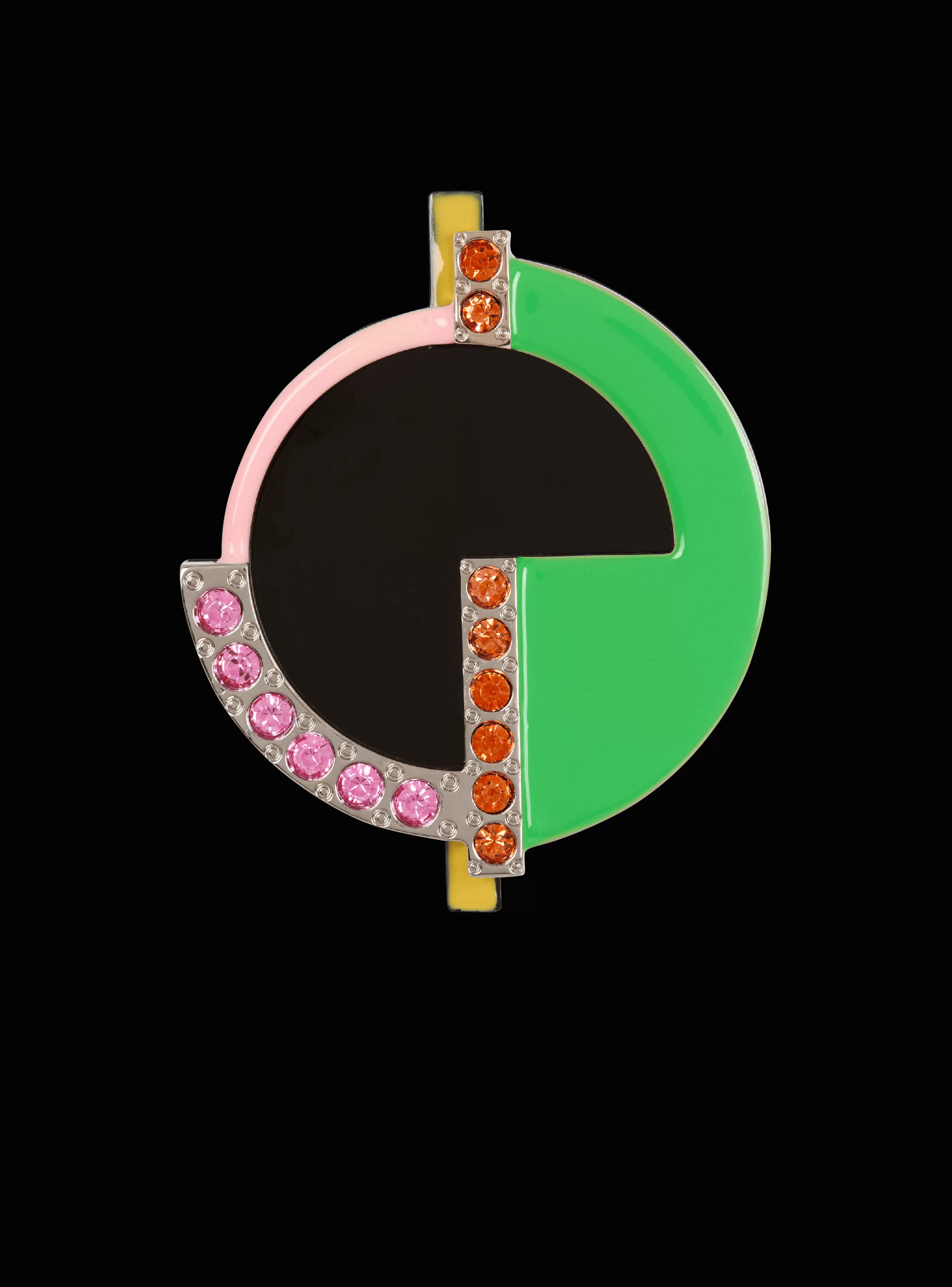 Balmain Gioielli Moda-Art Deco Rhinestone Brooch green