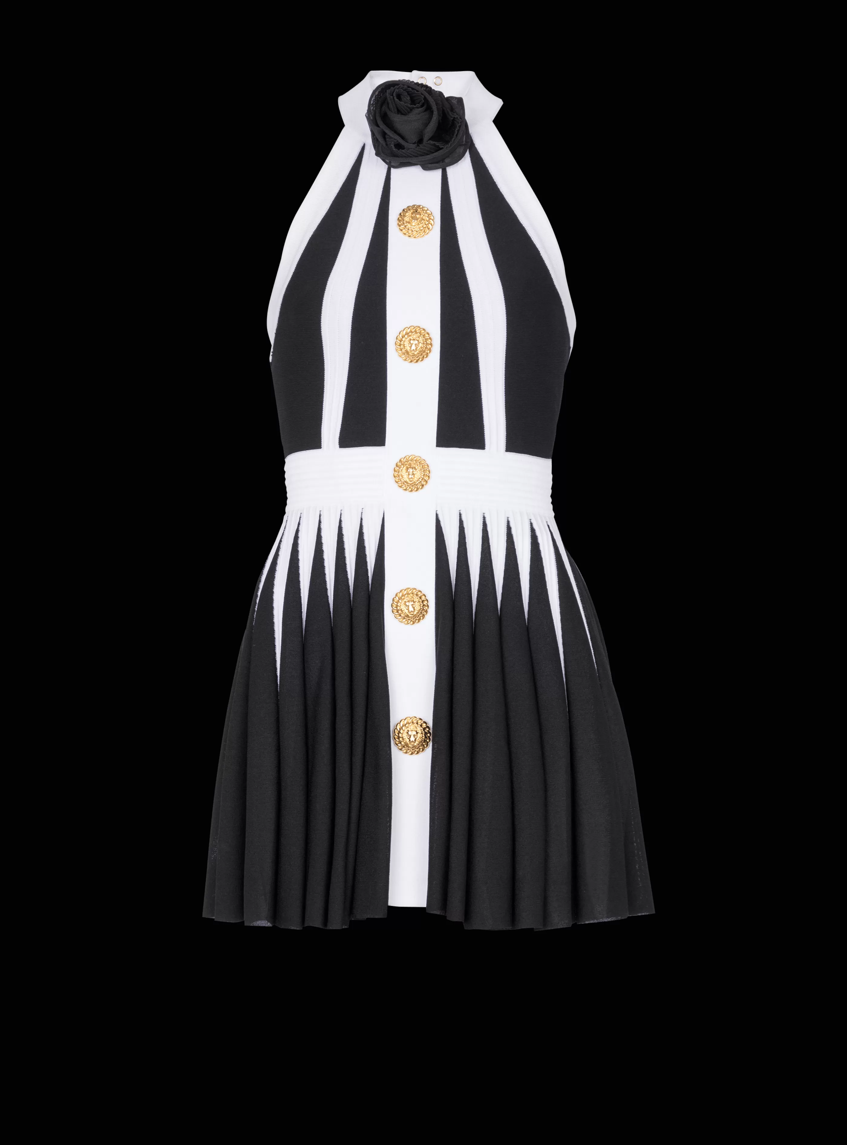 Balmain Maglieria | Abiti-Backless Knit Dress With Rose Detail black