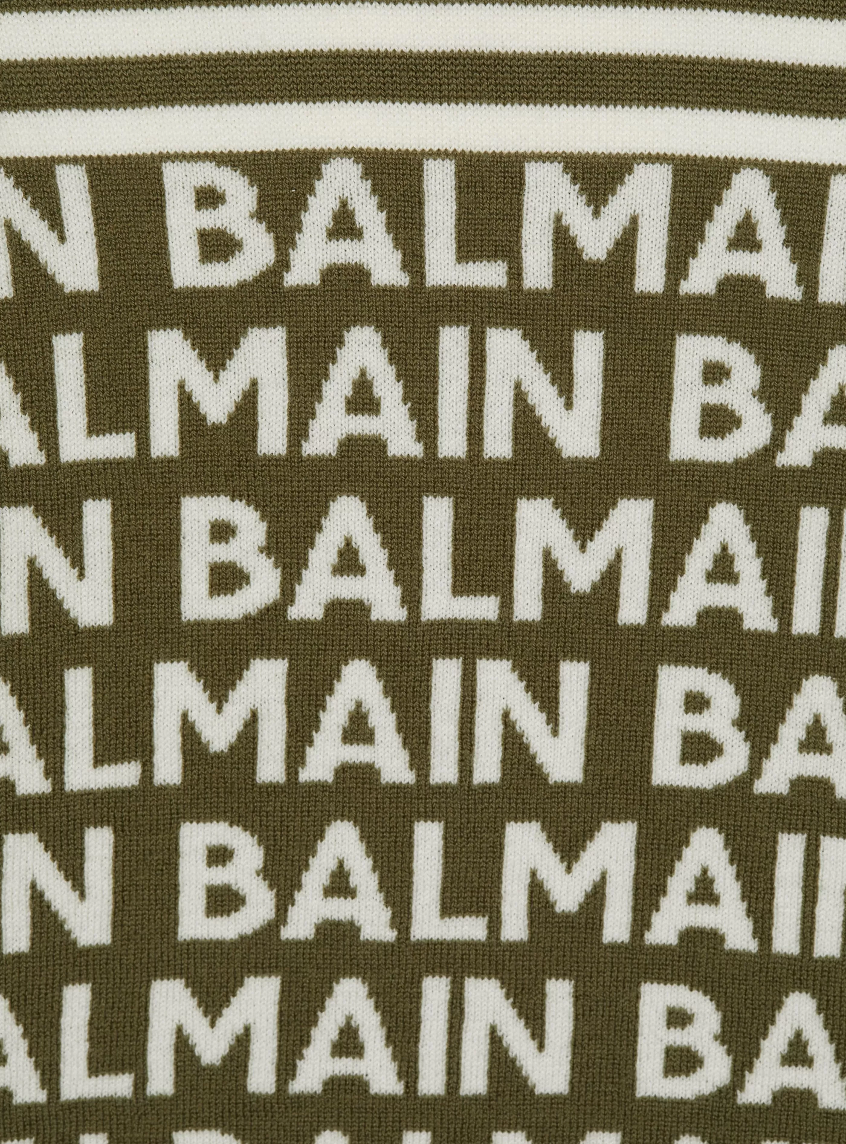Balmain Bambino (4-10 Anni)- Fine Knit Hooded Sweatshirt green
