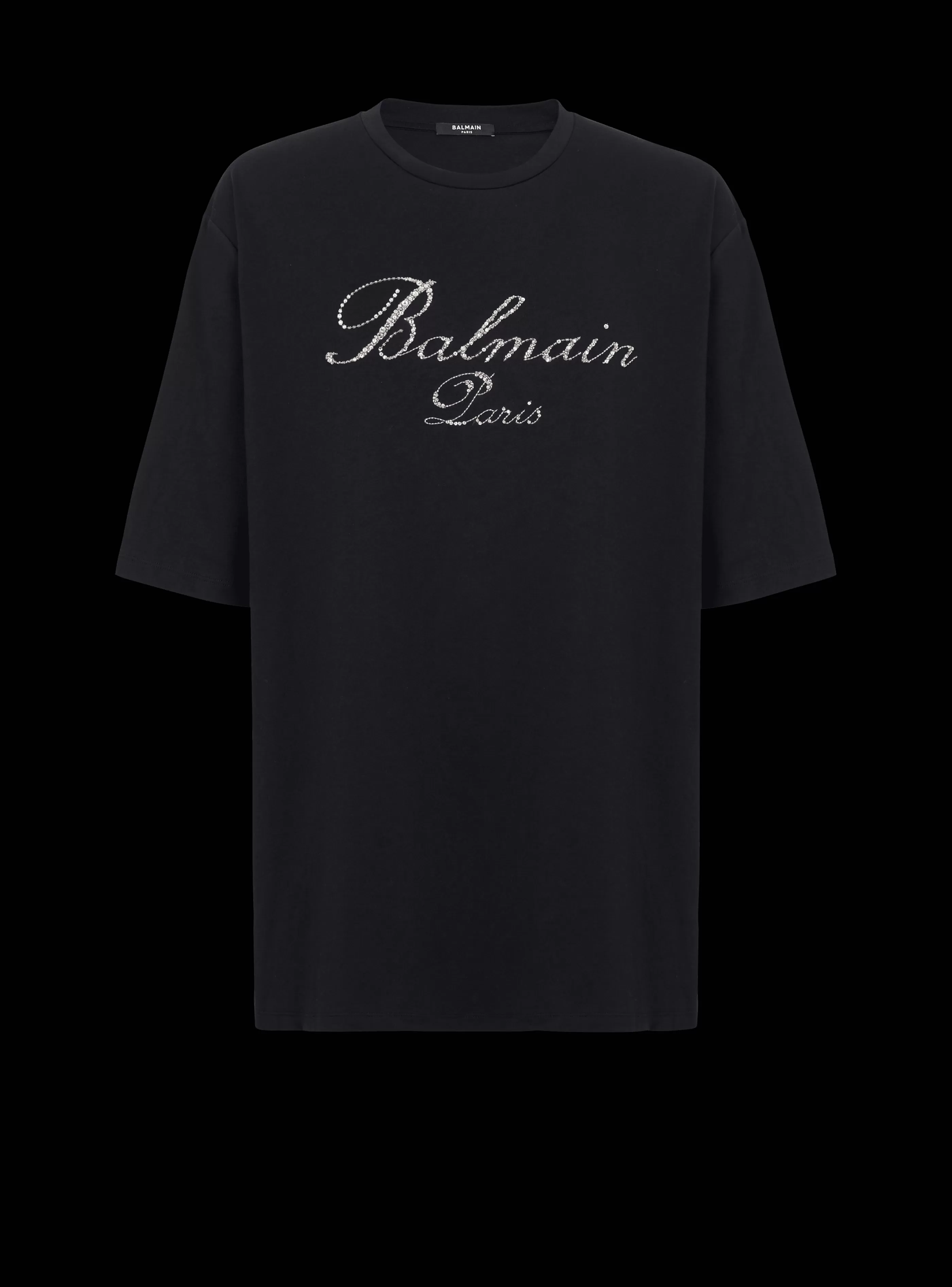 Balmain T-Shirts- Signature Embroidered T-shirt black