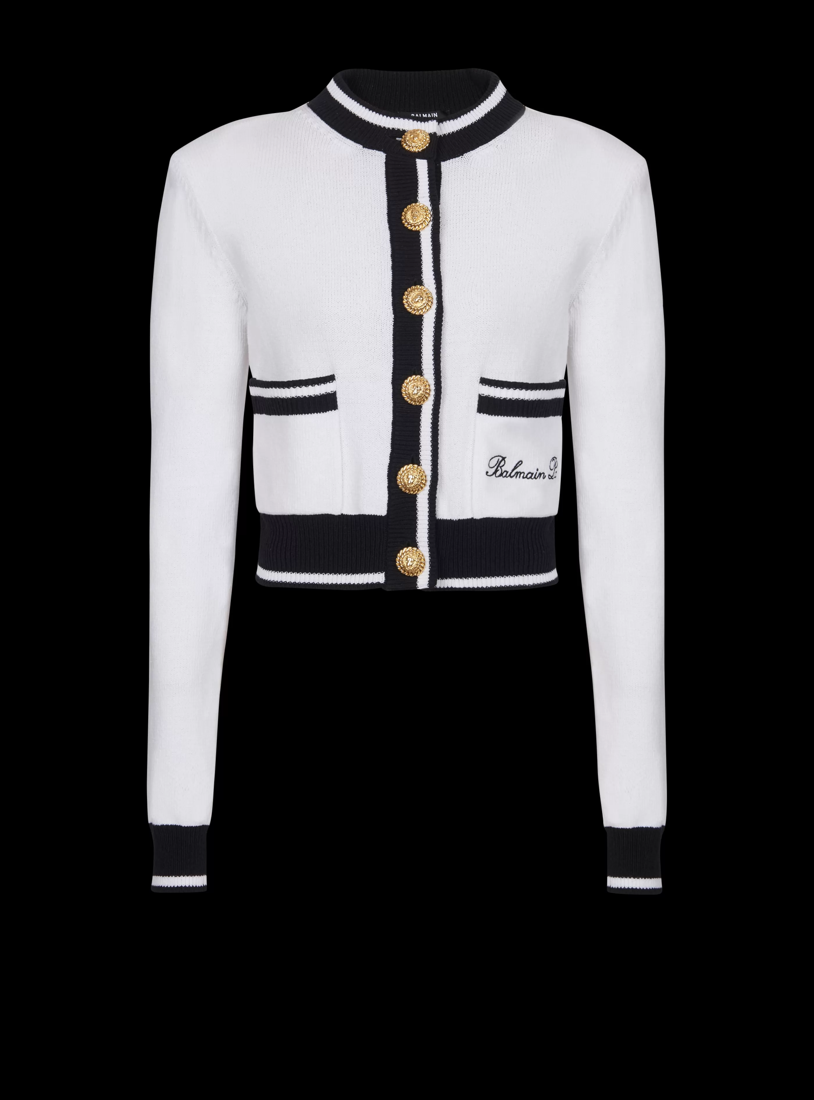 Balmain Maglieria- Signature Knit Cardigan white