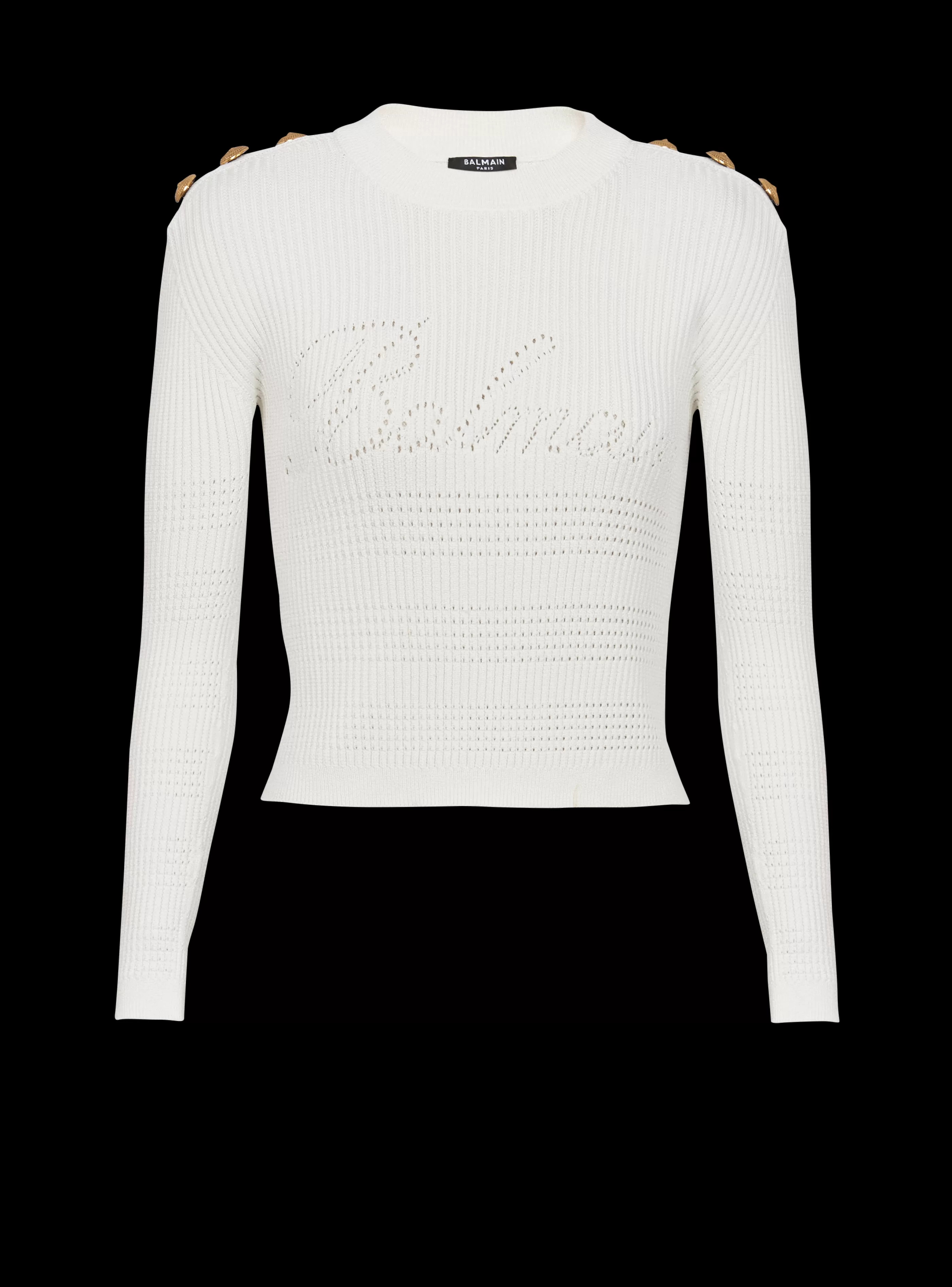 Balmain Maglieria- Signature Knit Jumper white