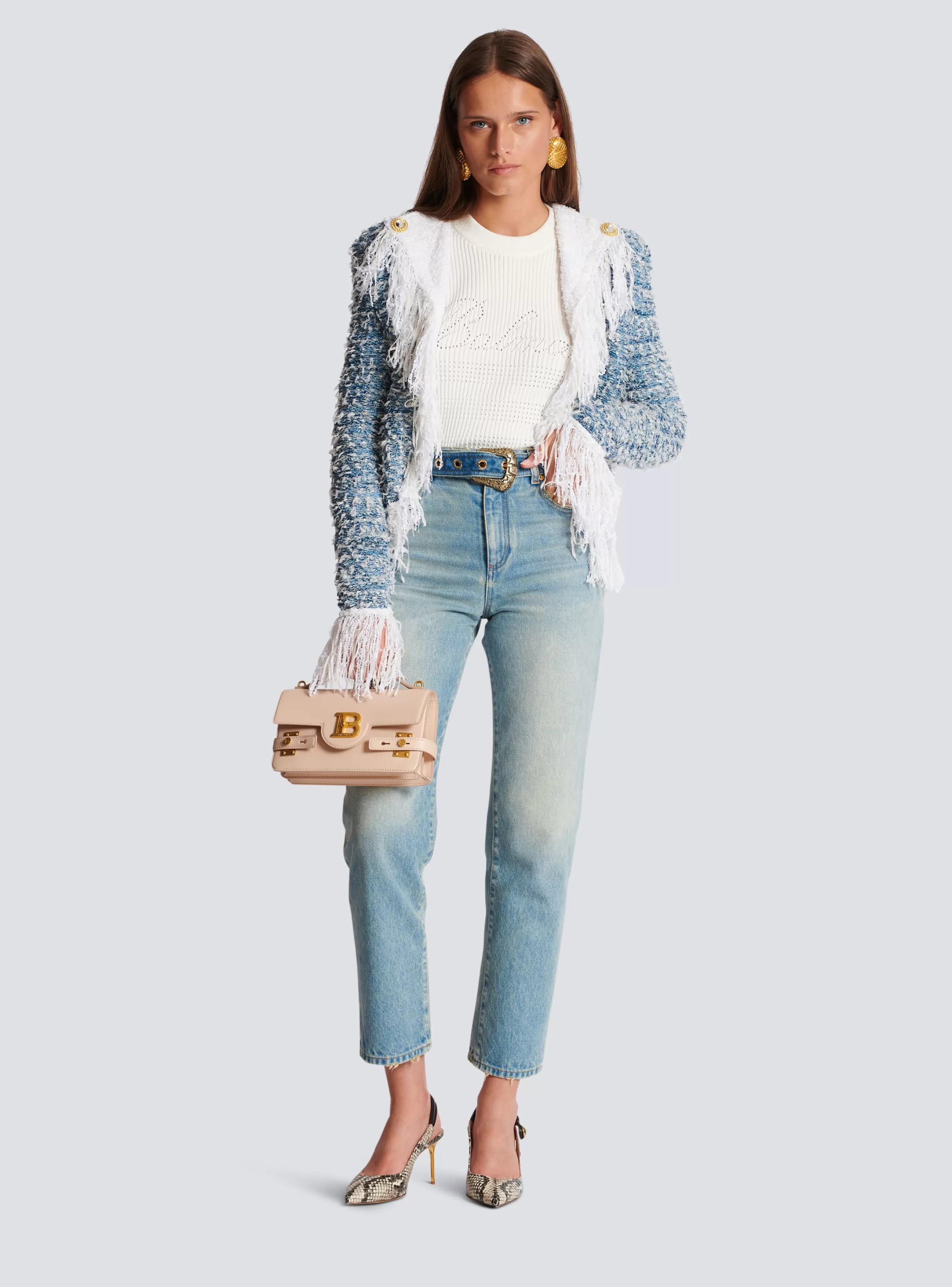 Balmain Maglieria- Signature Knit Jumper white