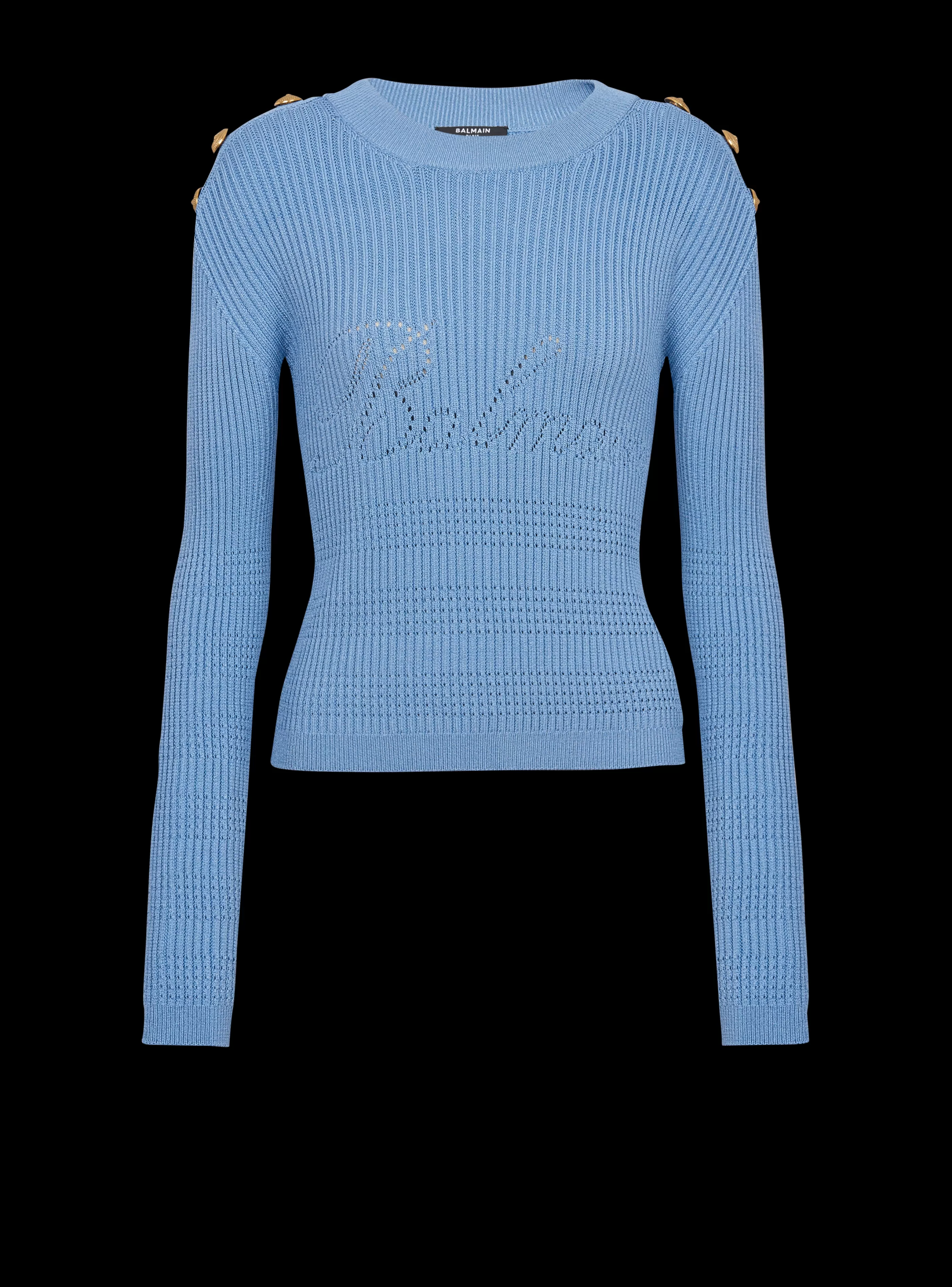 Balmain Maglieria- Signature Knit Jumper blue