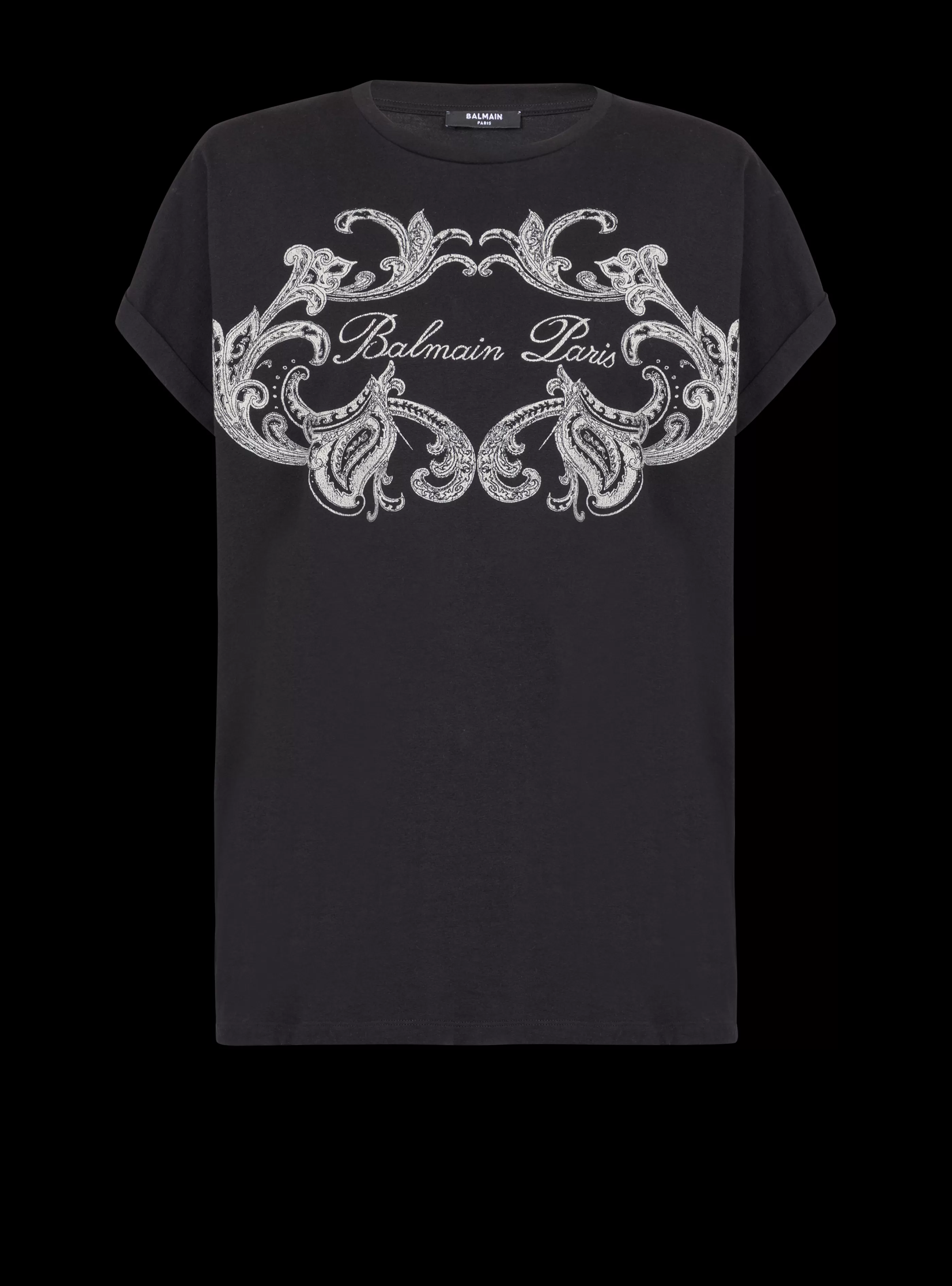 Balmain T-Shirt- Signature Paisley T-shirt black