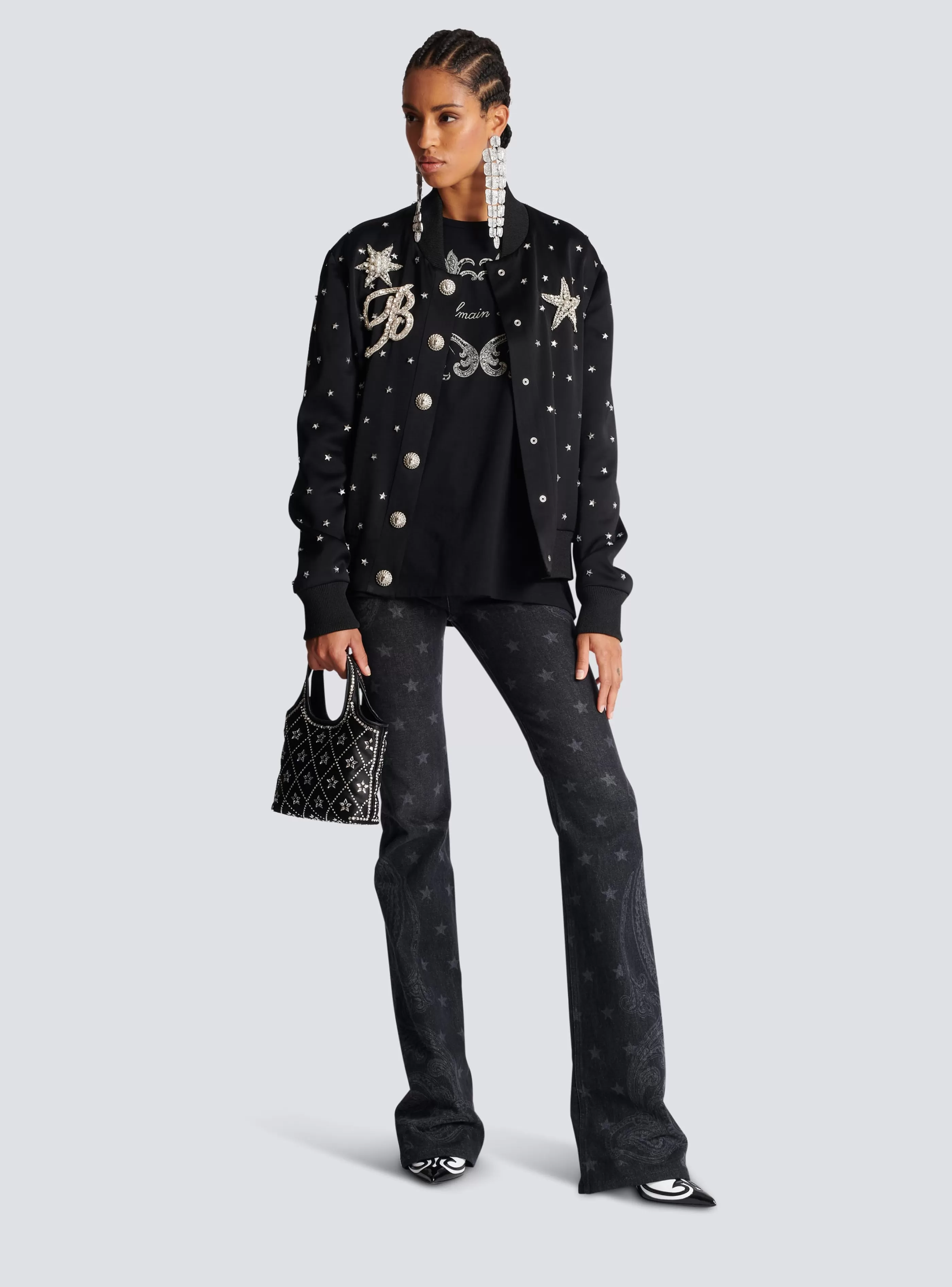 Balmain T-Shirt- Signature Paisley T-shirt black