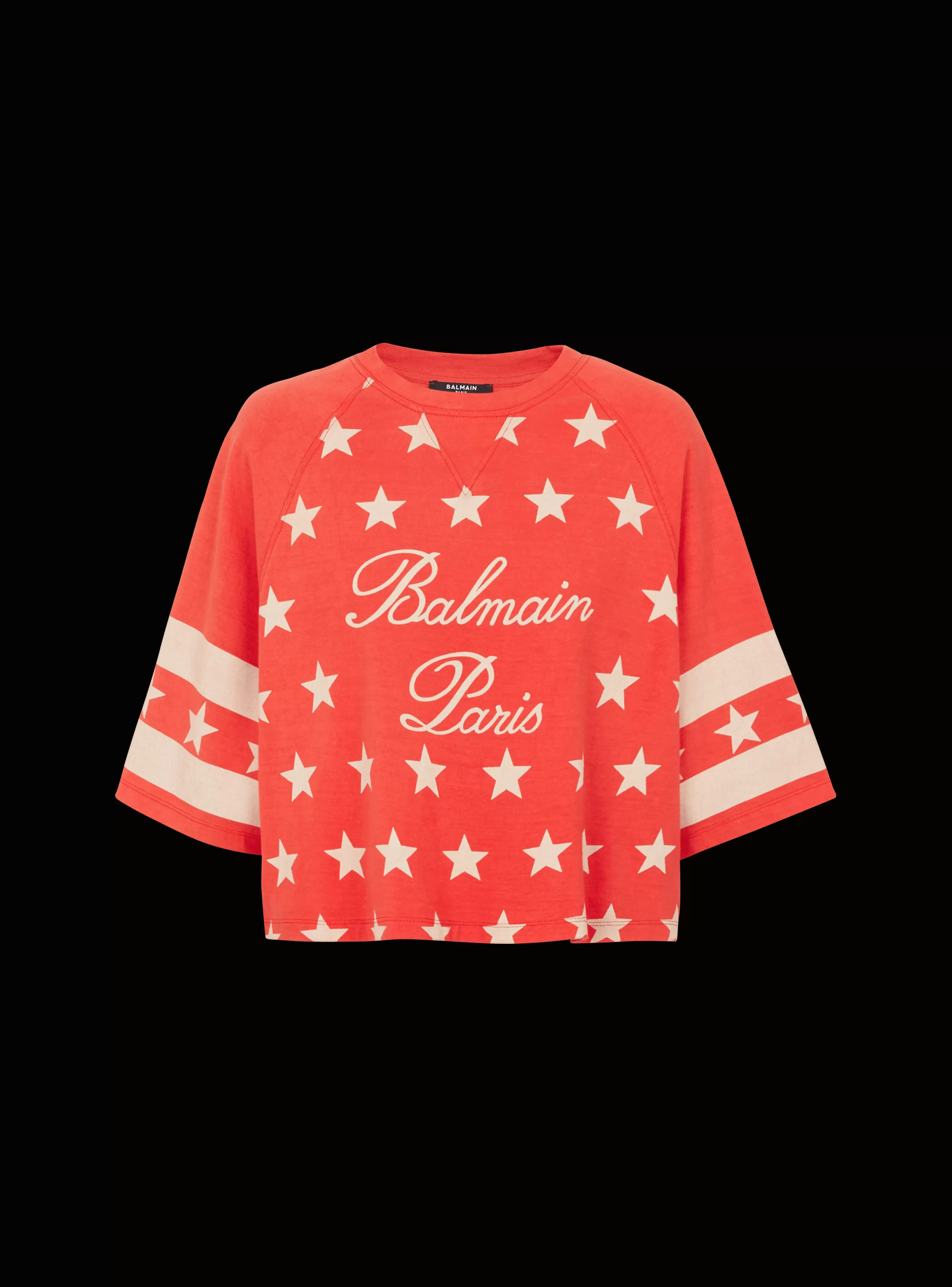 Balmain T-Shirt- Signature Stars T-shirt red