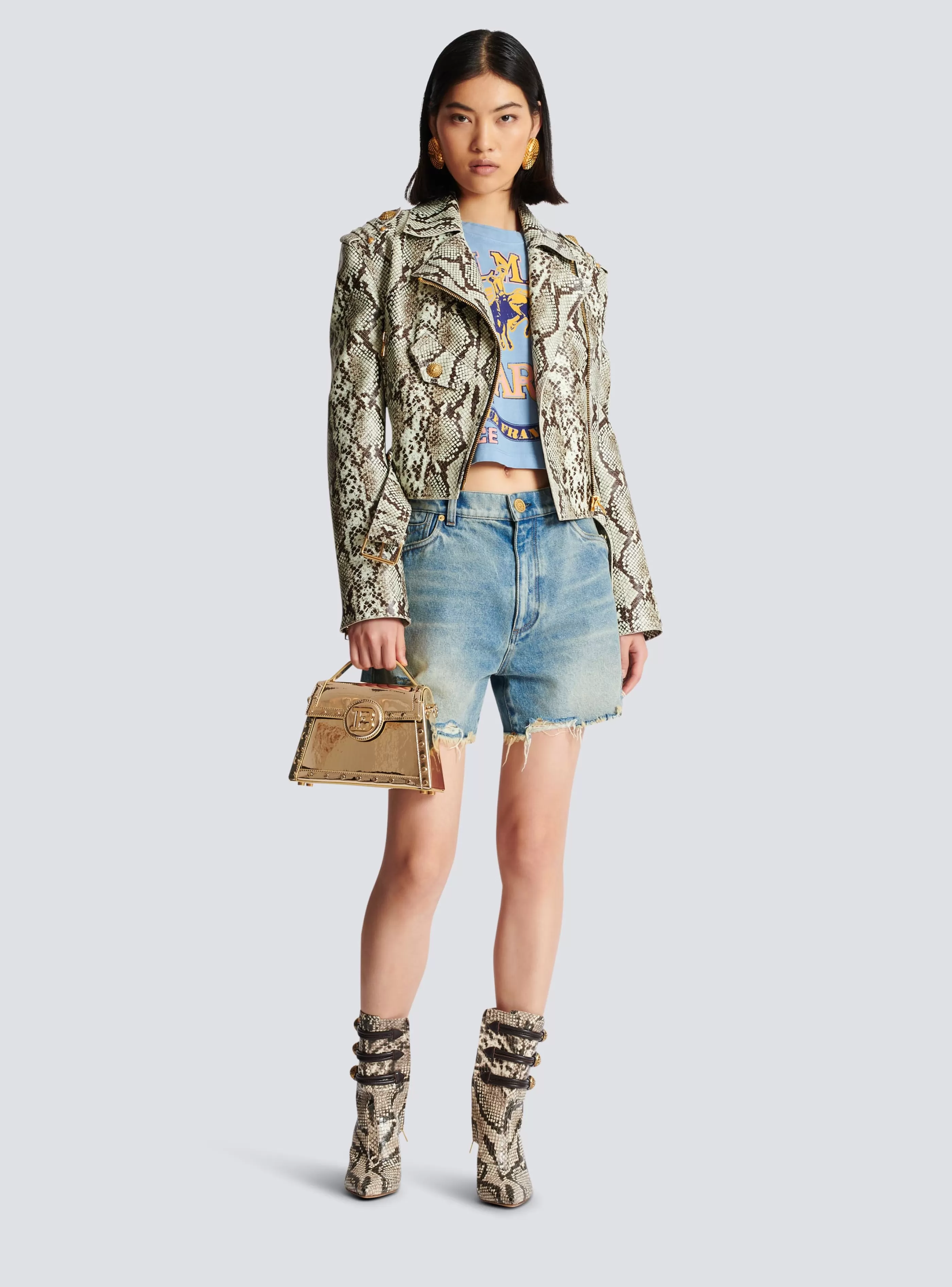 Balmain T-Shirt- Western T-shirt blue