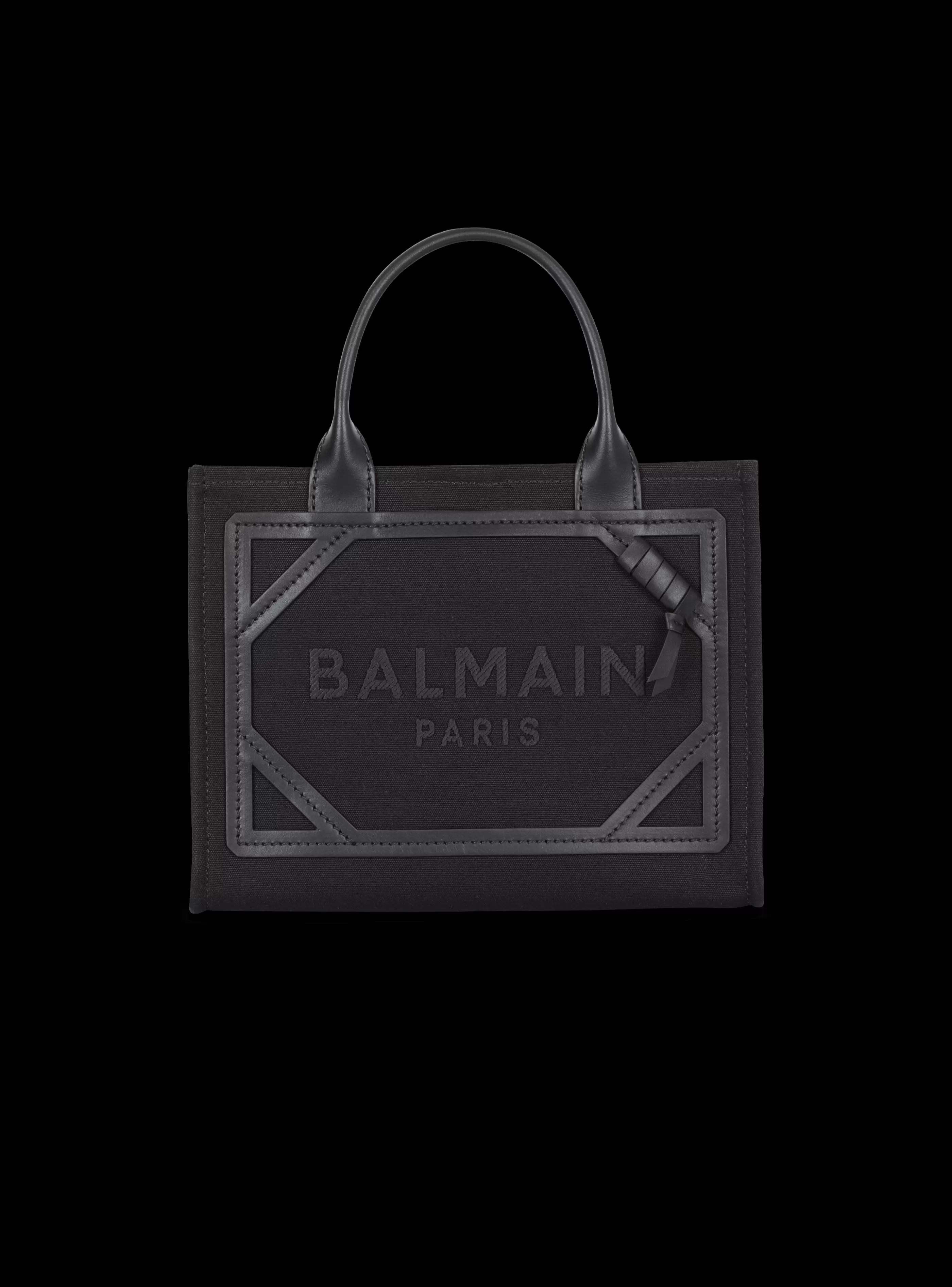 Balmain Shopper | Borse A Tracolla-B-Army Canvas And Leather Tote Bag black