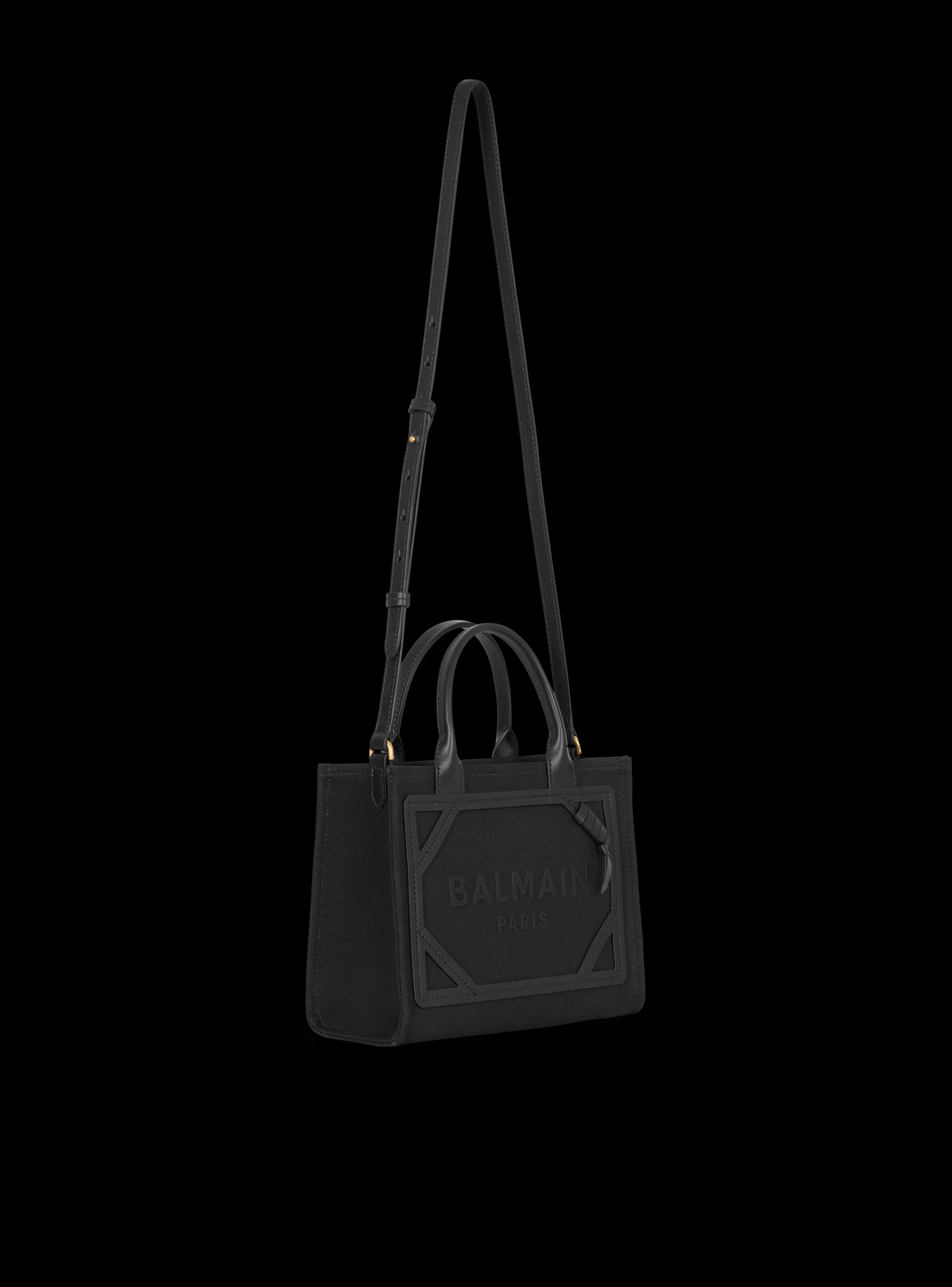 Balmain Shopper | Borse A Tracolla-B-Army Canvas And Leather Tote Bag black