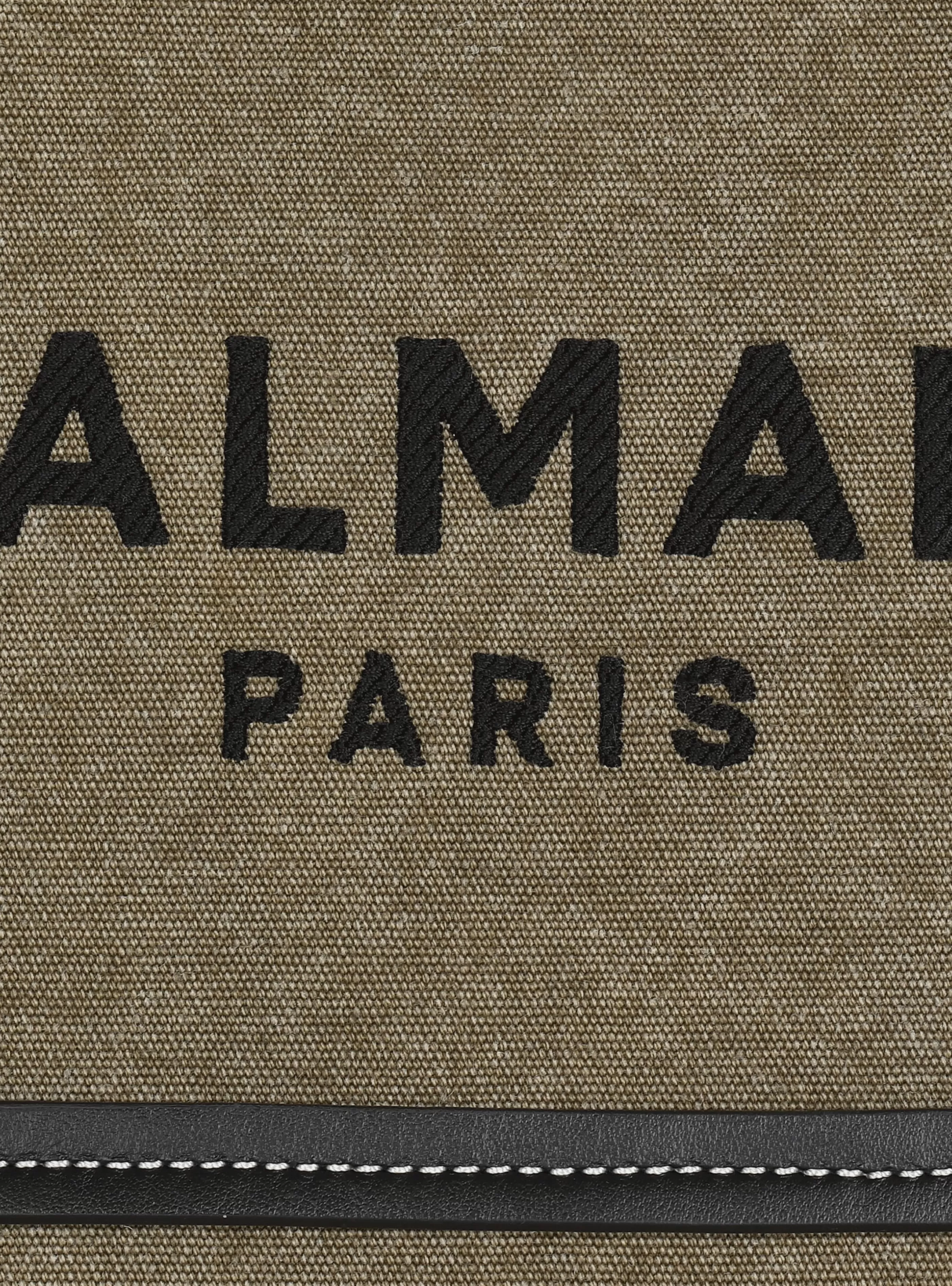 Balmain Shopper | Borse A Spalla-B-Army Small Canvas Shopping Bag With Leather Inserts khaki