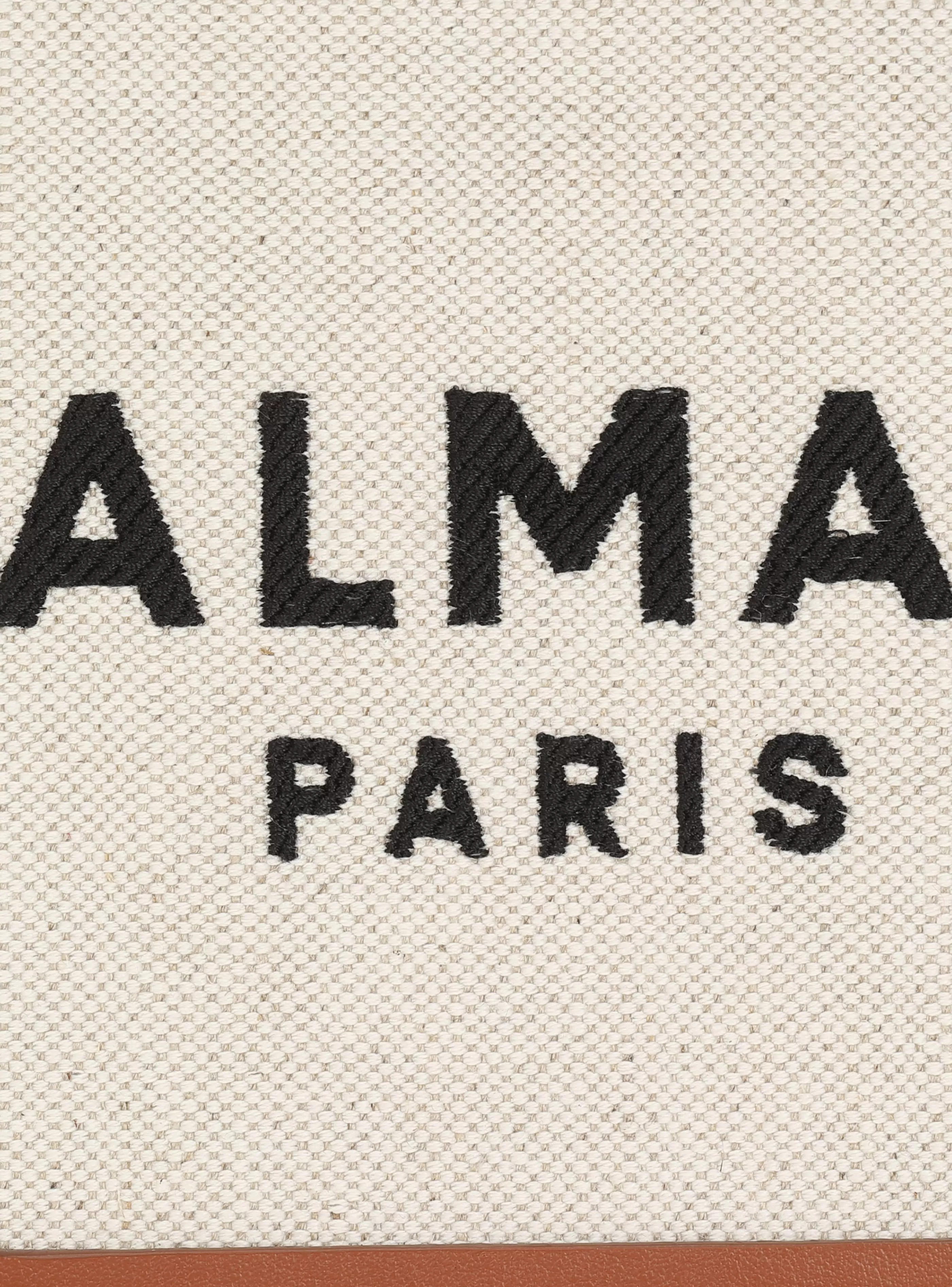 Balmain Shopper | Borse A Spalla-B-Army Small Canvas Shopping Bag With Leather Inserts brown
