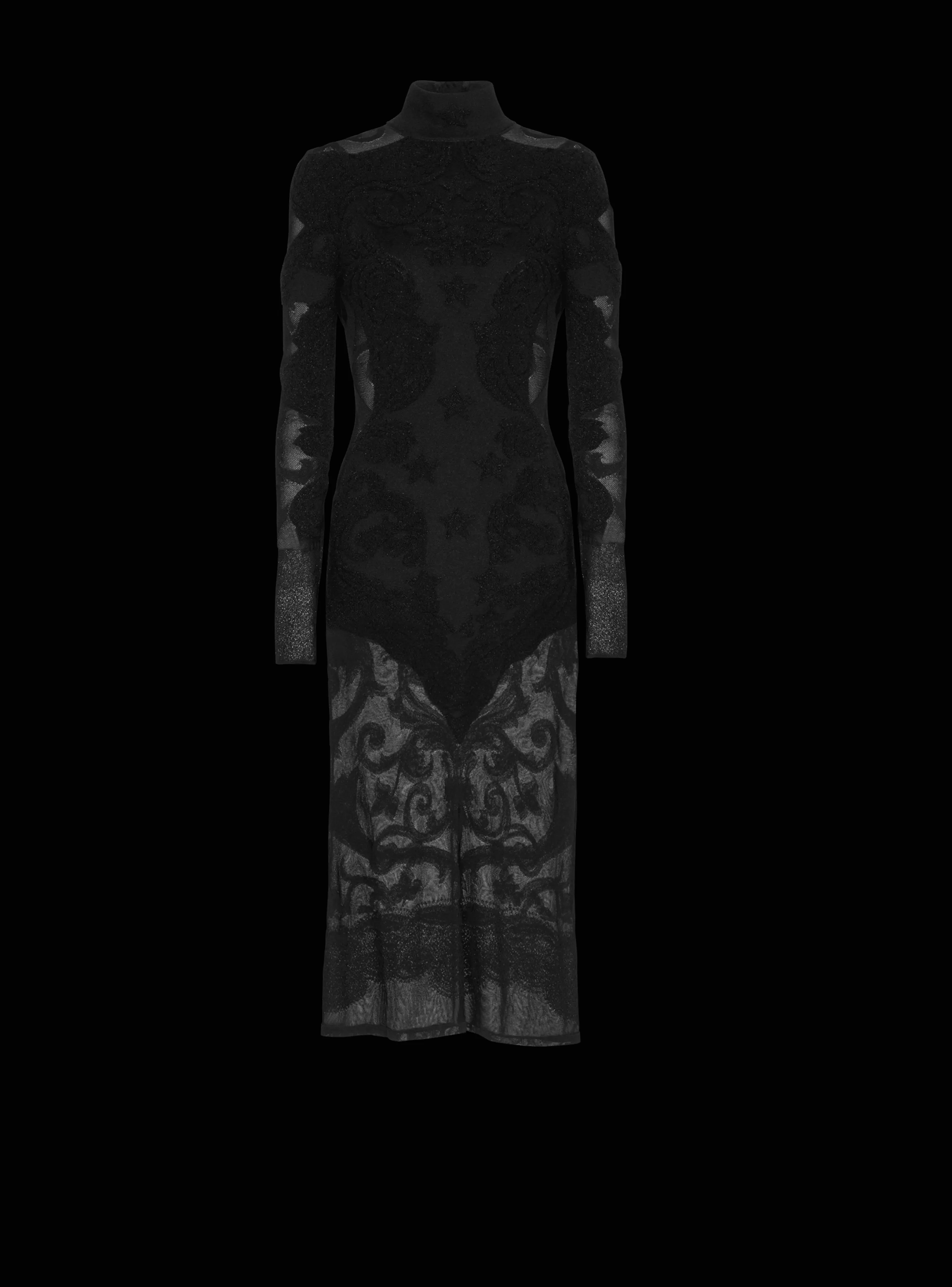 Balmain Maglieria | Abiti-Baroque Fine Knit Dress black