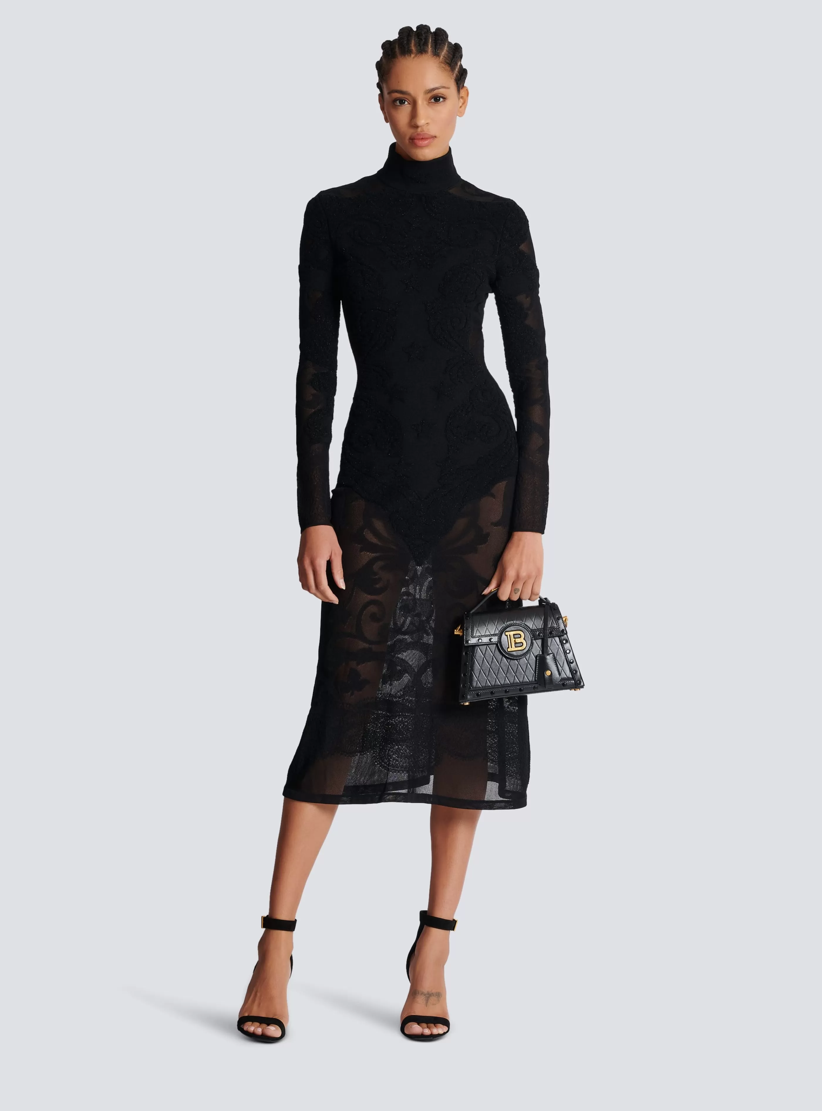 Balmain Maglieria | Abiti-Baroque Fine Knit Dress black