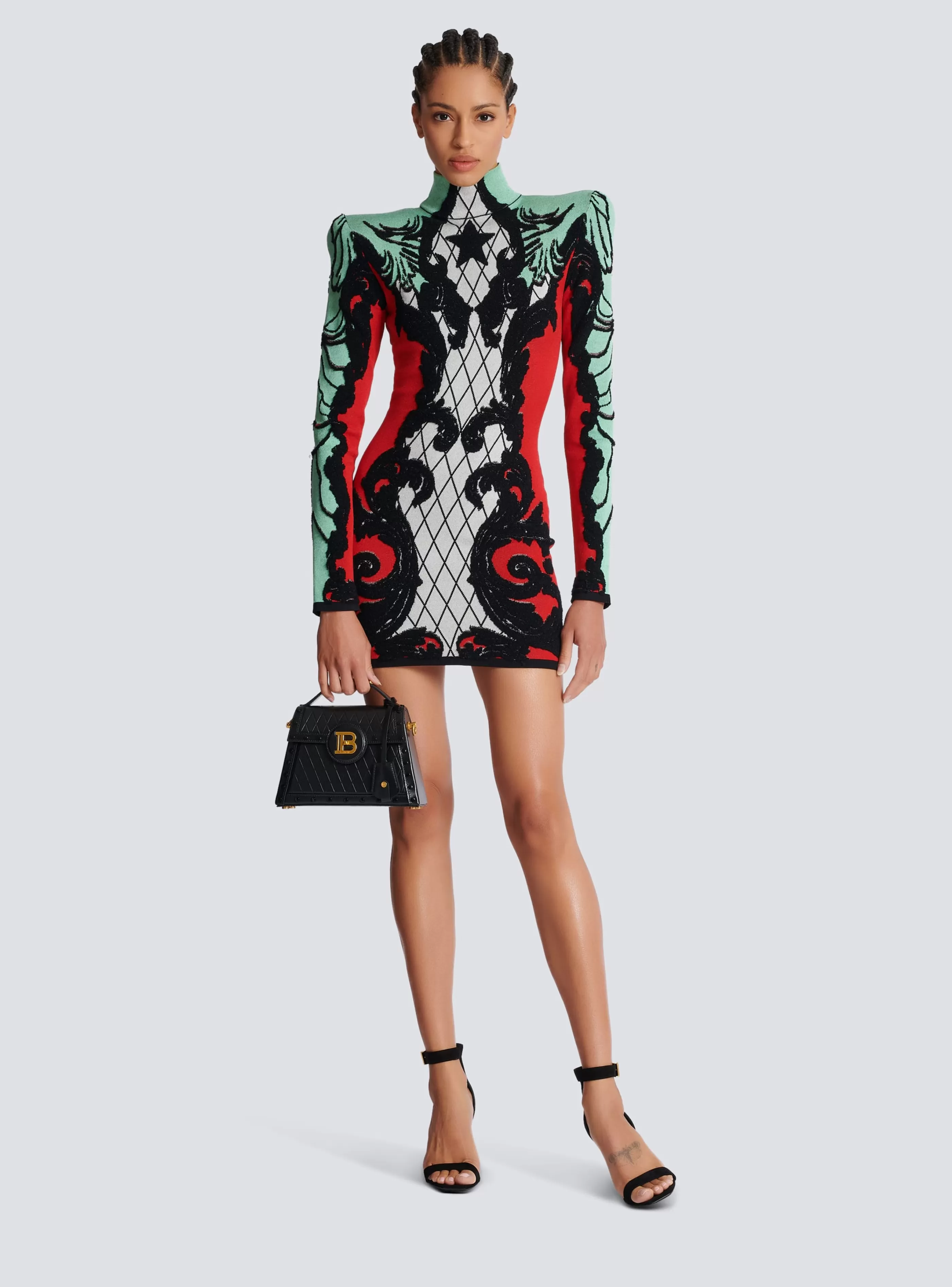 Balmain Maglieria | Abiti-Baroque Jacquard Dress multicolor