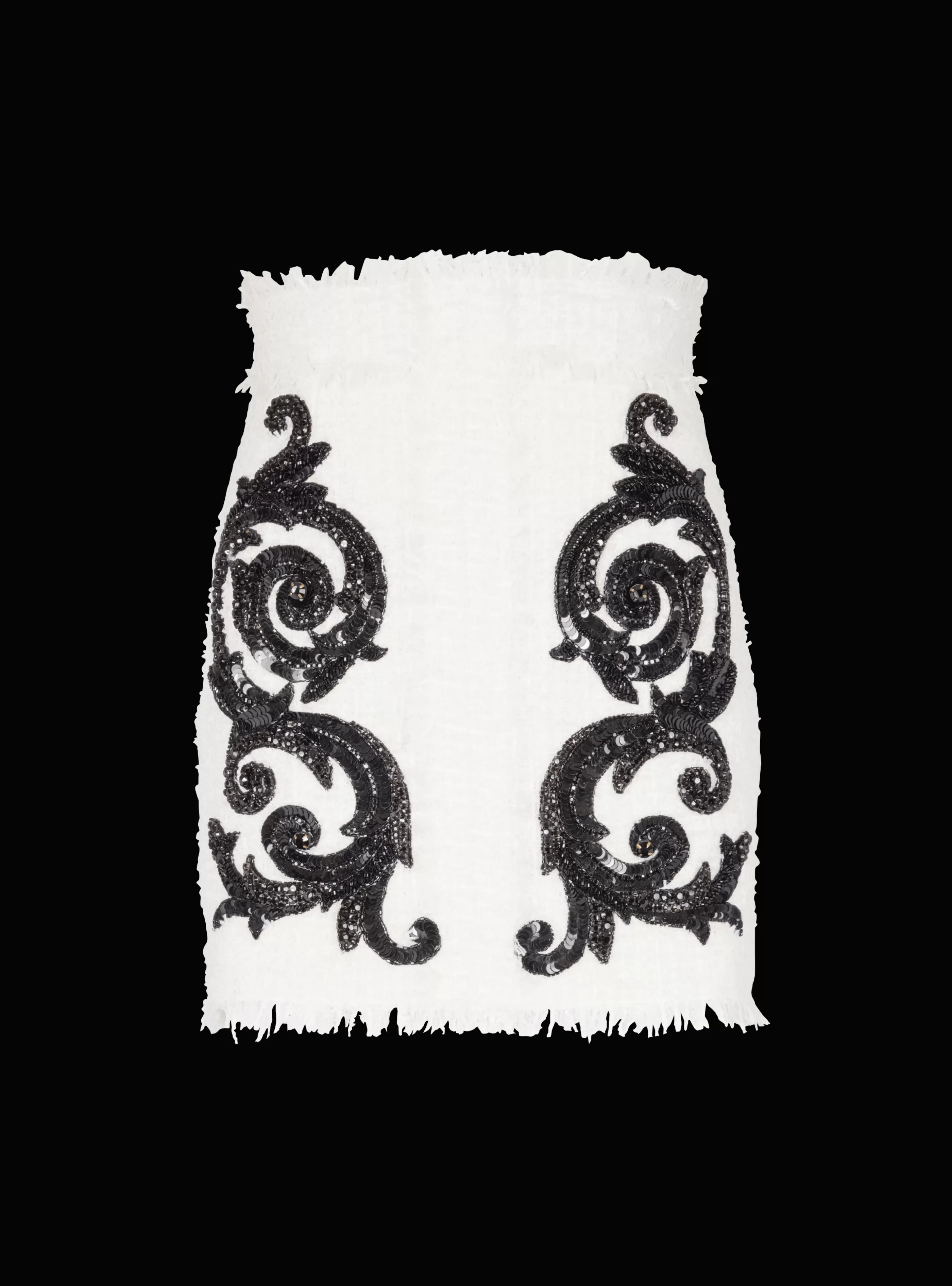 Balmain Gonne-Baroque Tweed Skirt white
