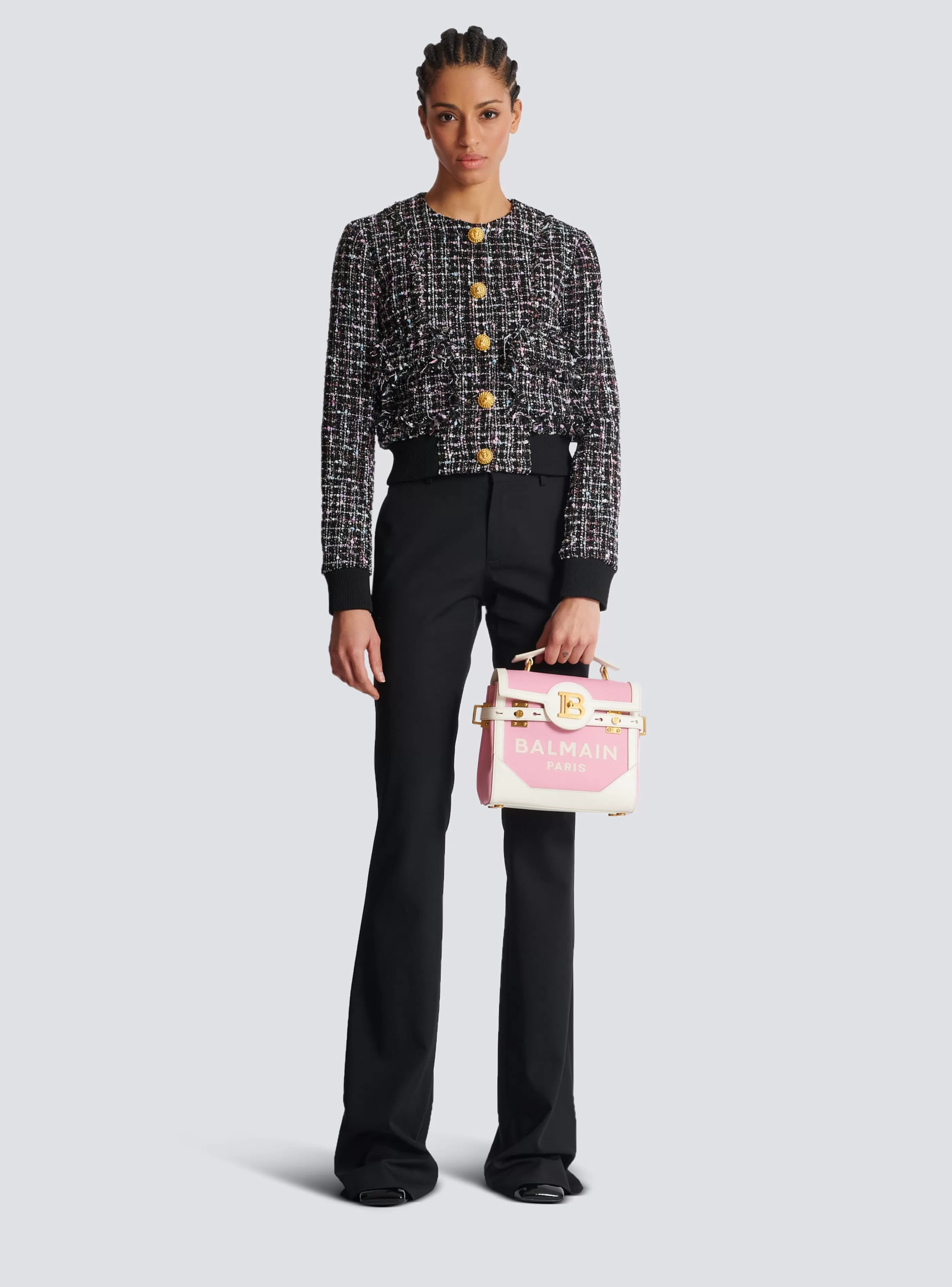 Balmain Borse A Spalla | Borse A Tracolla-B-Buzz 23 Canvas And Leather Bag pink