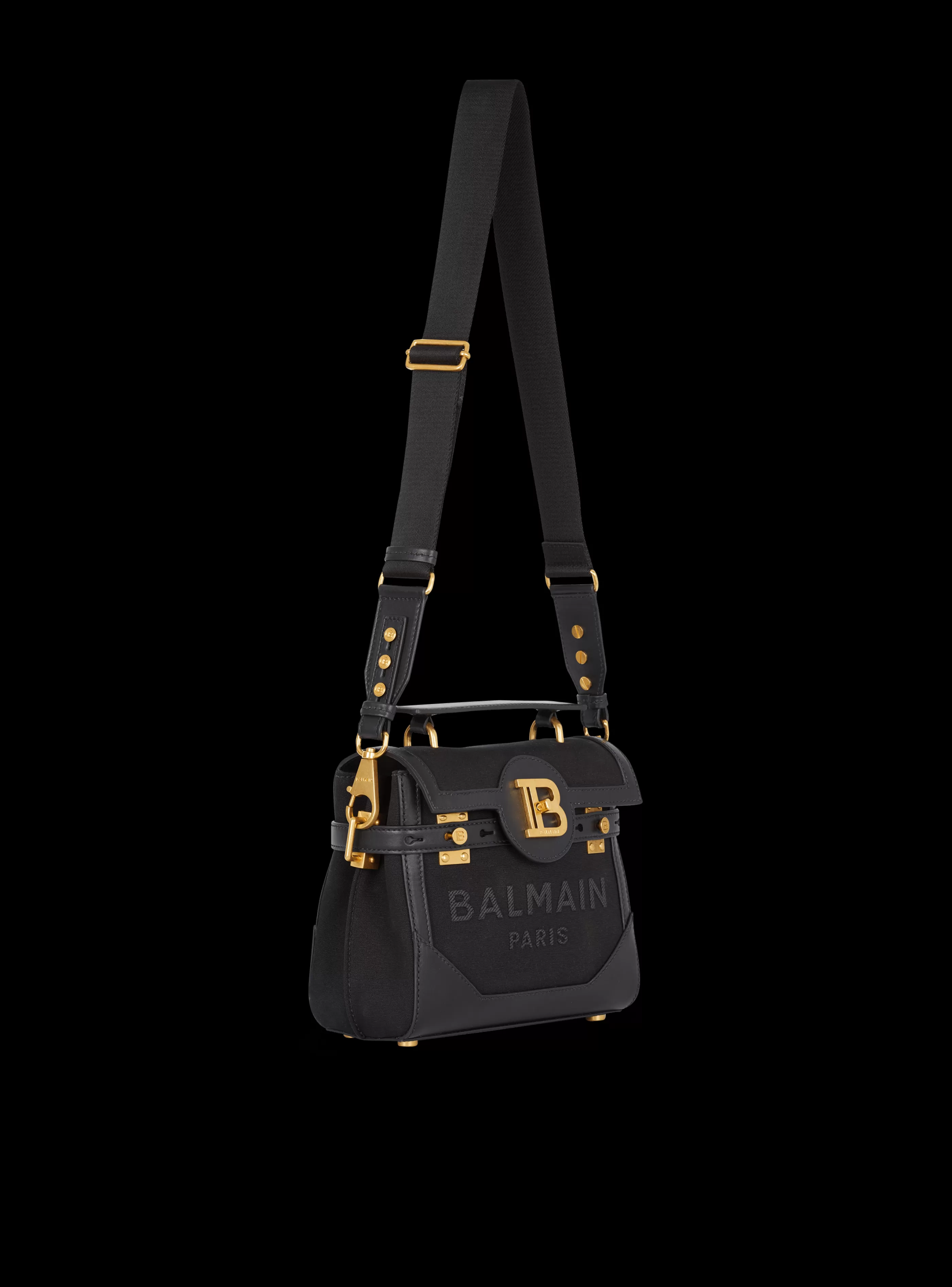 Balmain Borse A Spalla | Borse A Tracolla-B-Buzz 23 Canvas And Leather Bag black