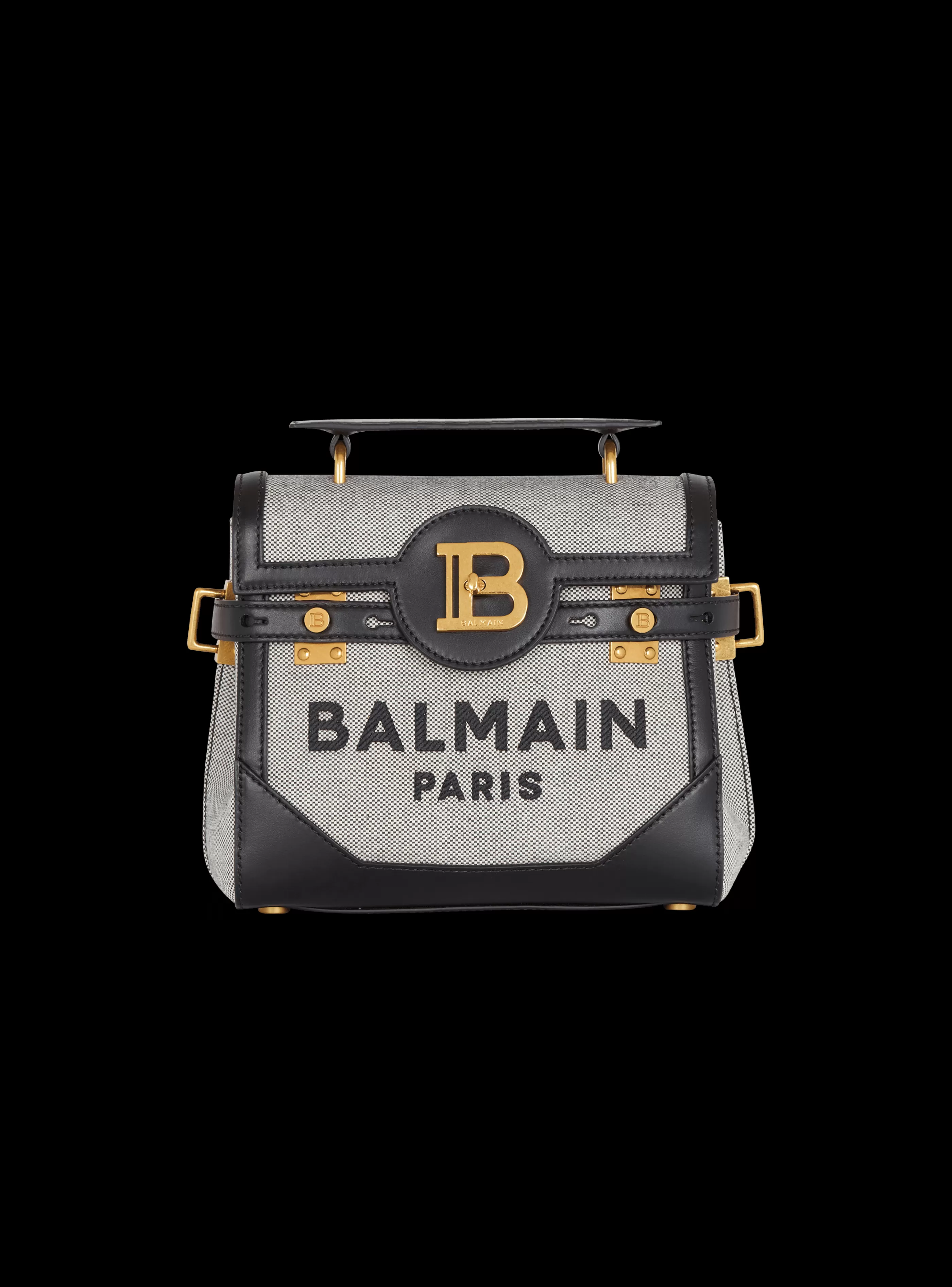 Balmain Borse A Spalla | Borse A Tracolla-B-Buzz 23 Canvas And Leather Bag black
