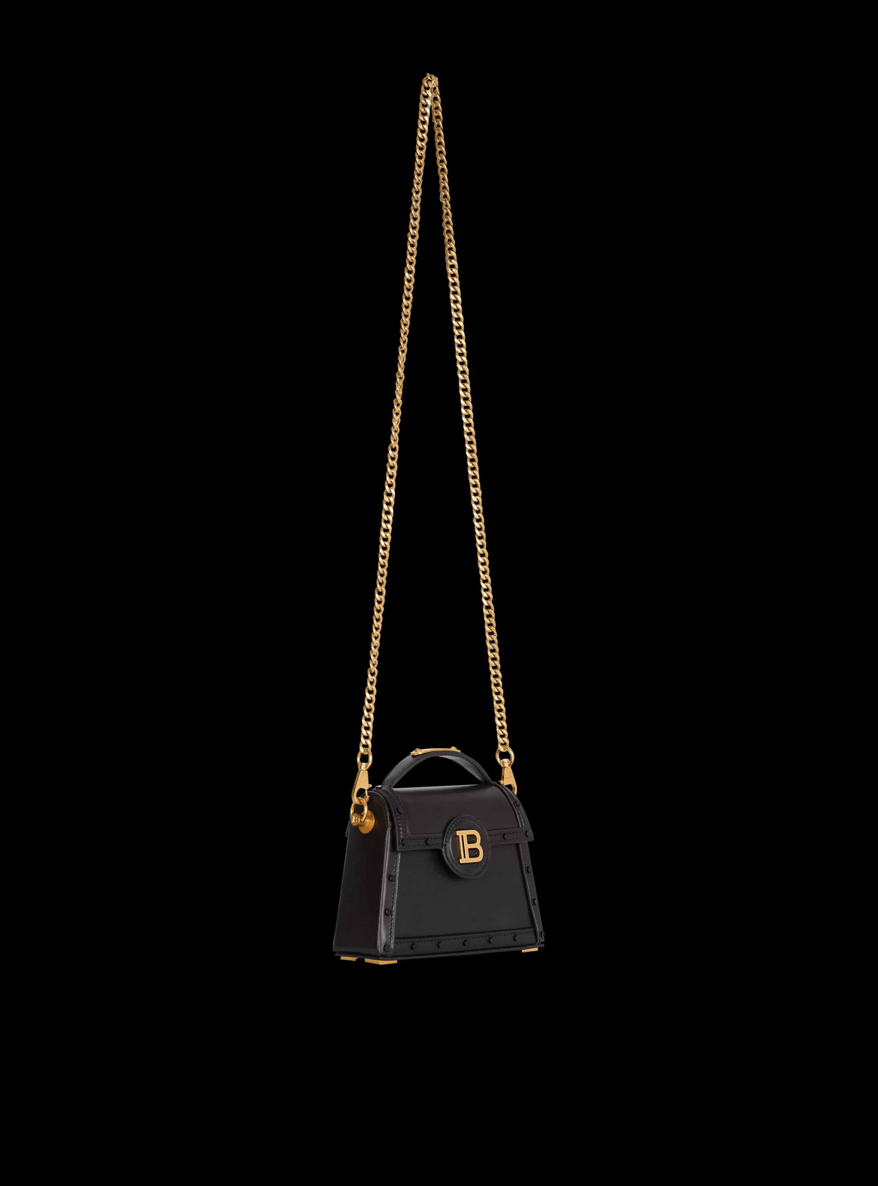 Balmain Borse-B-Buzz Dynasty Small Leather Bag black