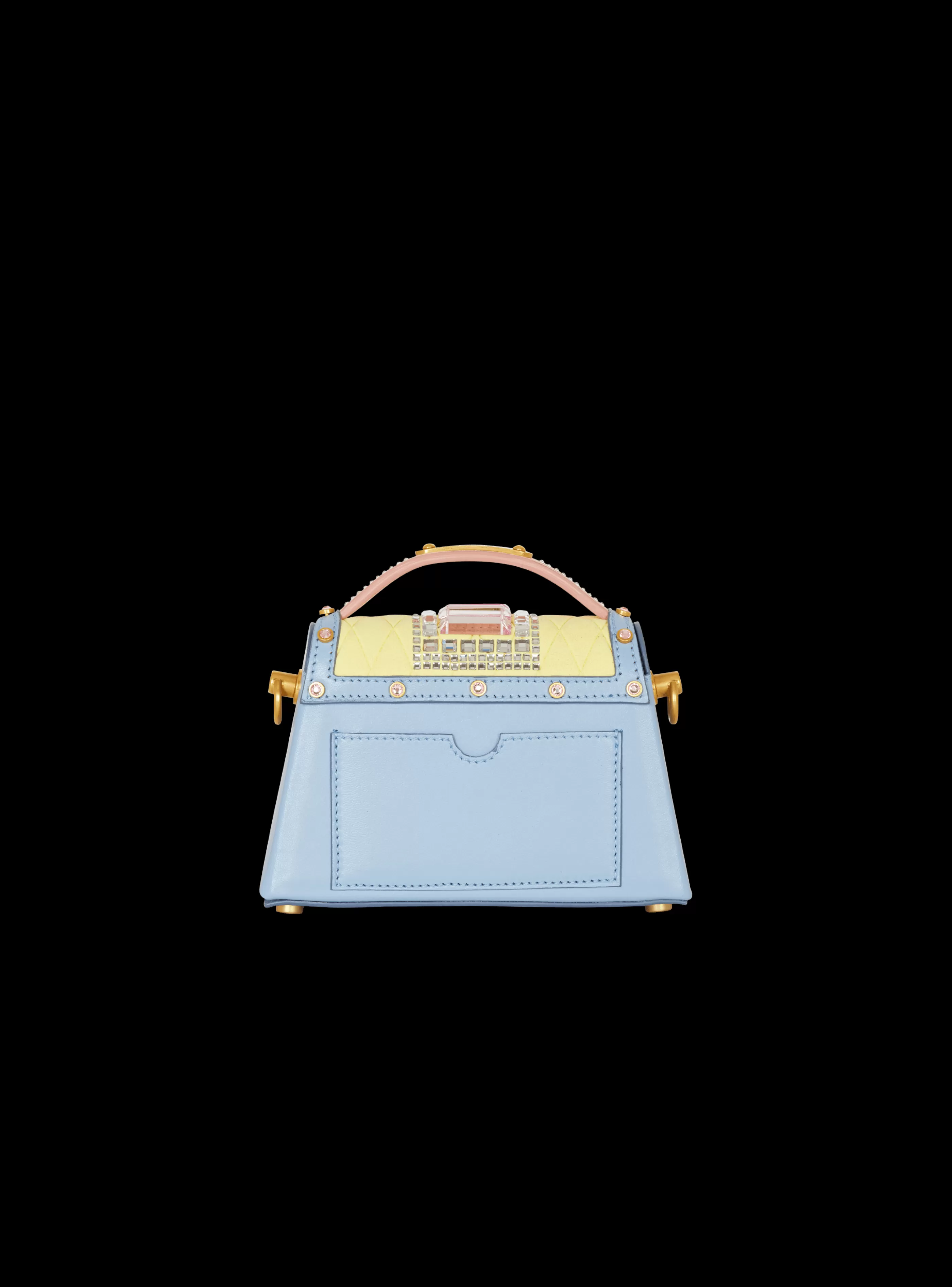 Balmain Borse Mini | Borse A Spalla-B-Buzz Dynasty Small Suede Bag With Embossed Grid Motif And Embroidery multicolor