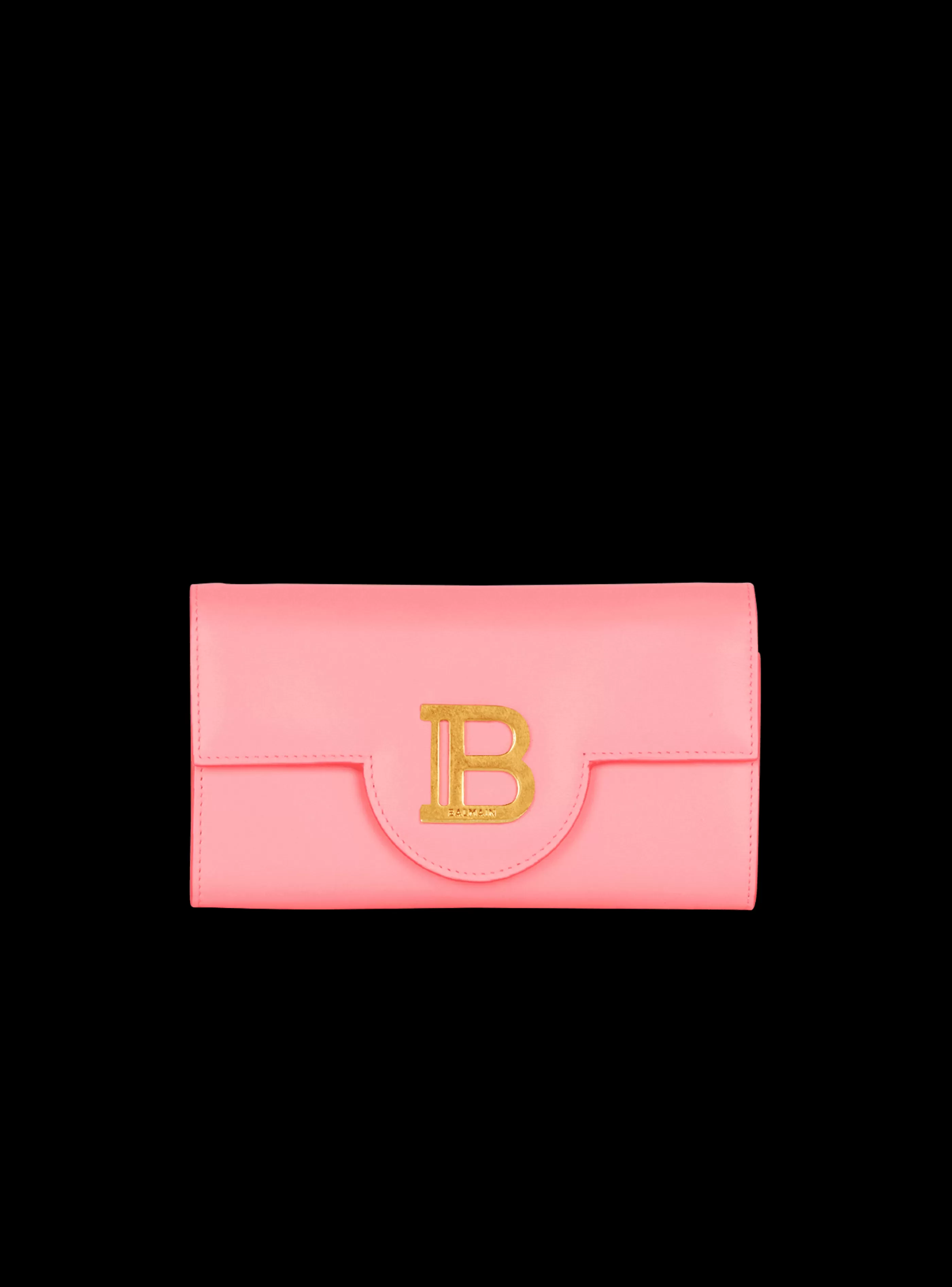 Balmain Piccola Pelletteria-B-Buzz Grained Leather Wallet pink