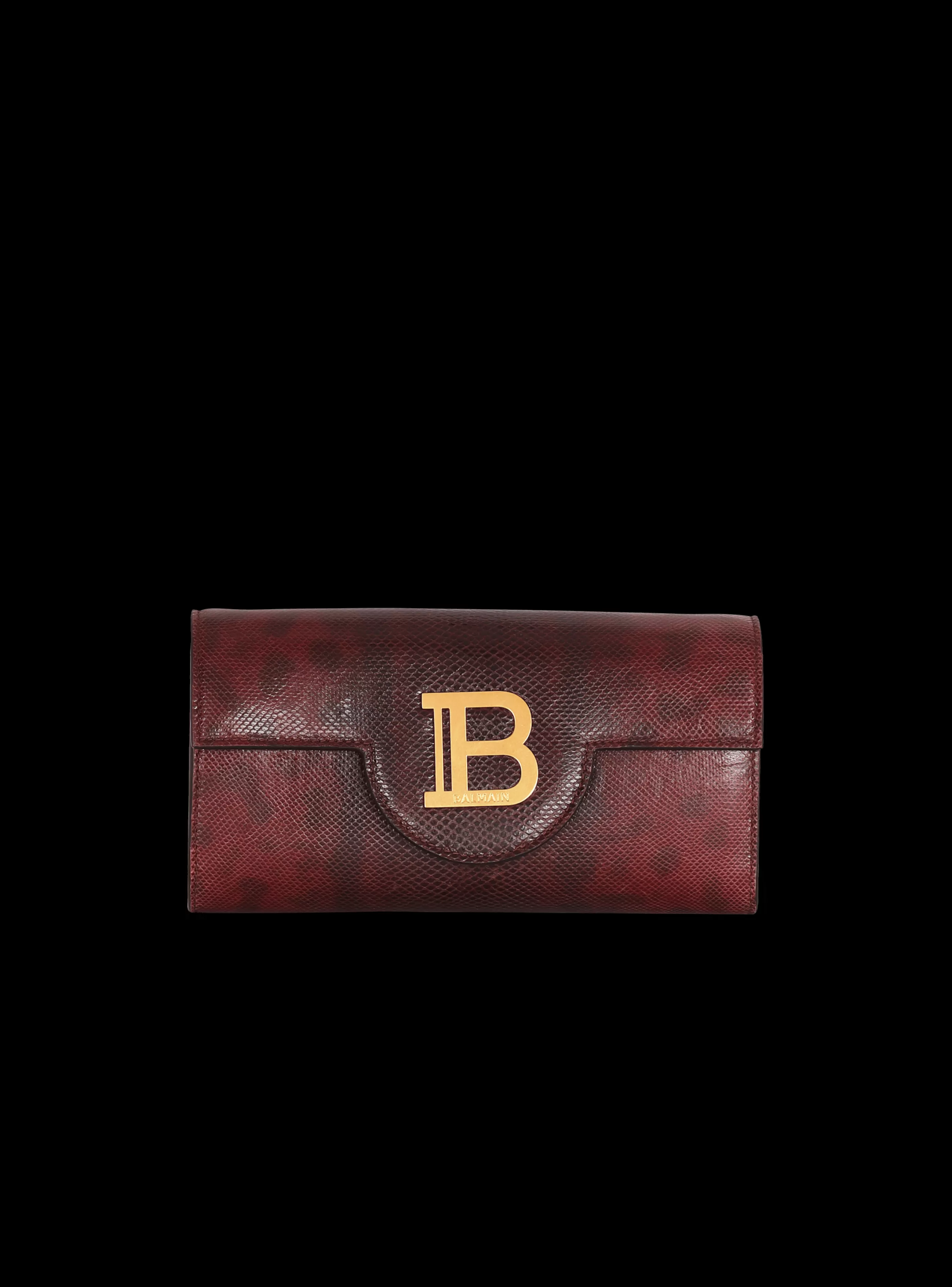 Balmain Piccola Pelletteria-B-Buzz Karung Leather Wallet red