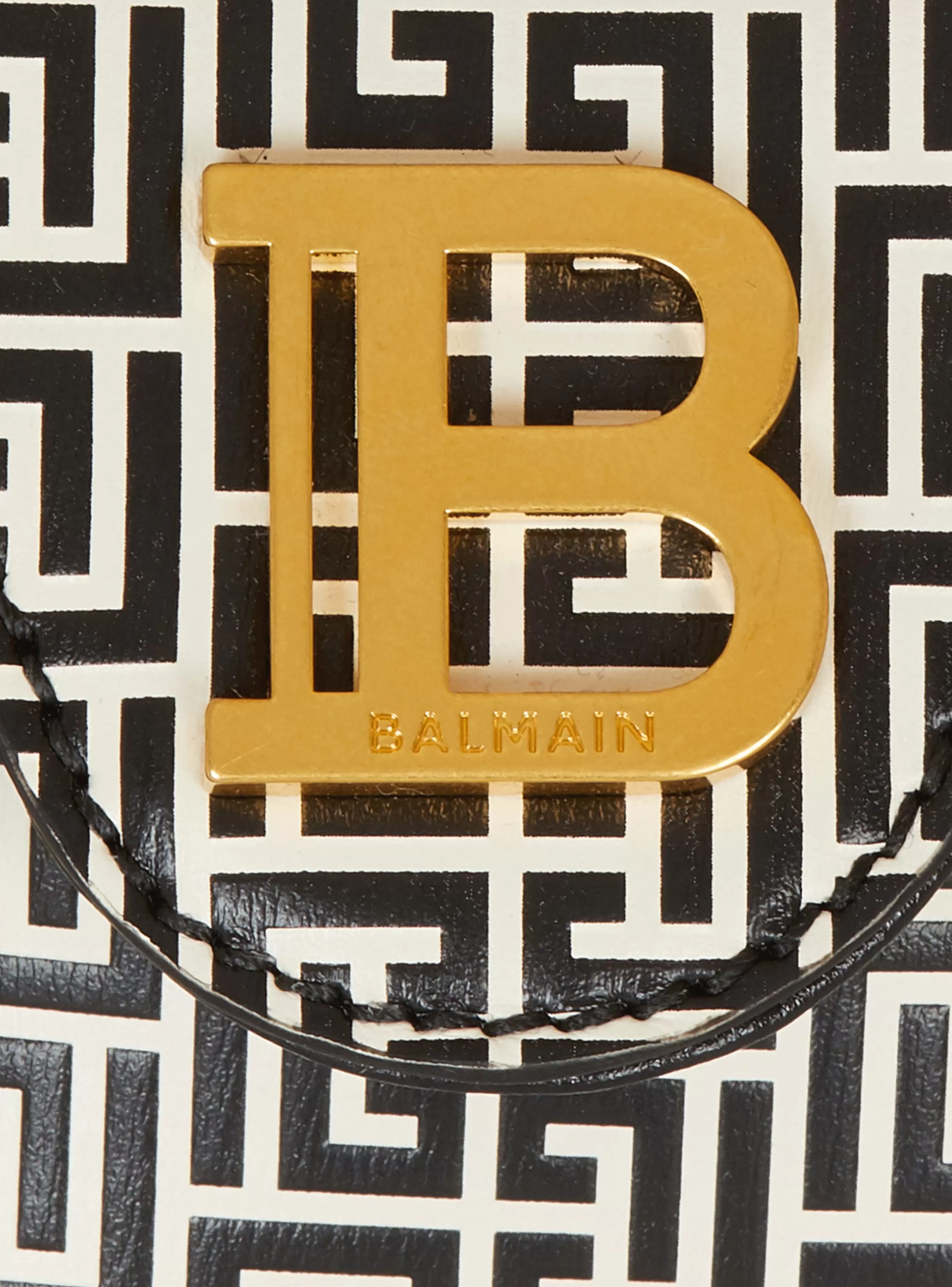 Balmain Borse Mini | Borse A Spalla-B-Buzz Mini 12 Bag In Embossed Calfskin With A PB Labyrinth Monogram black