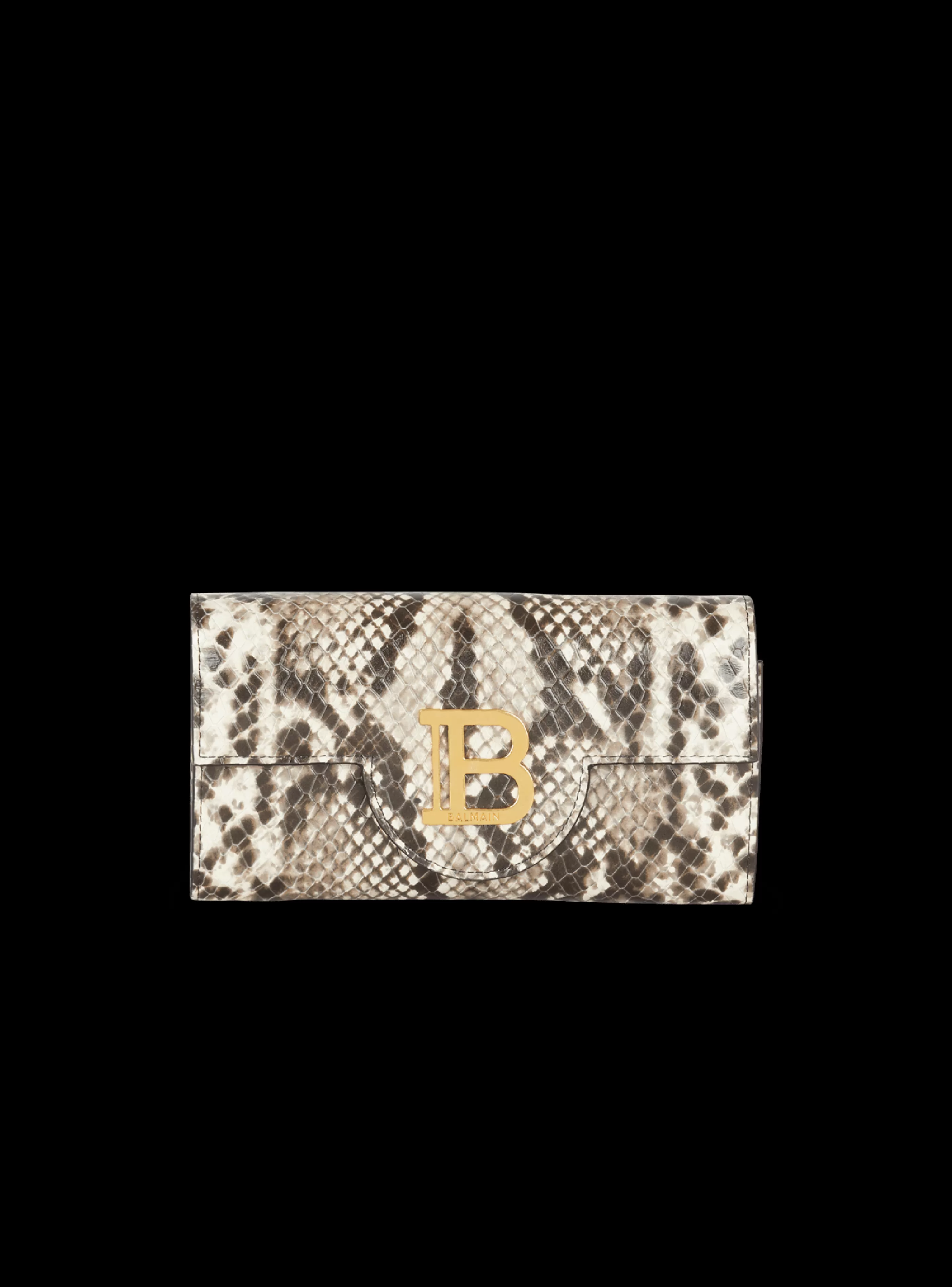 Balmain Piccola Pelletteria-B-Buzz Snakeskin-effect Leather Wallet brown