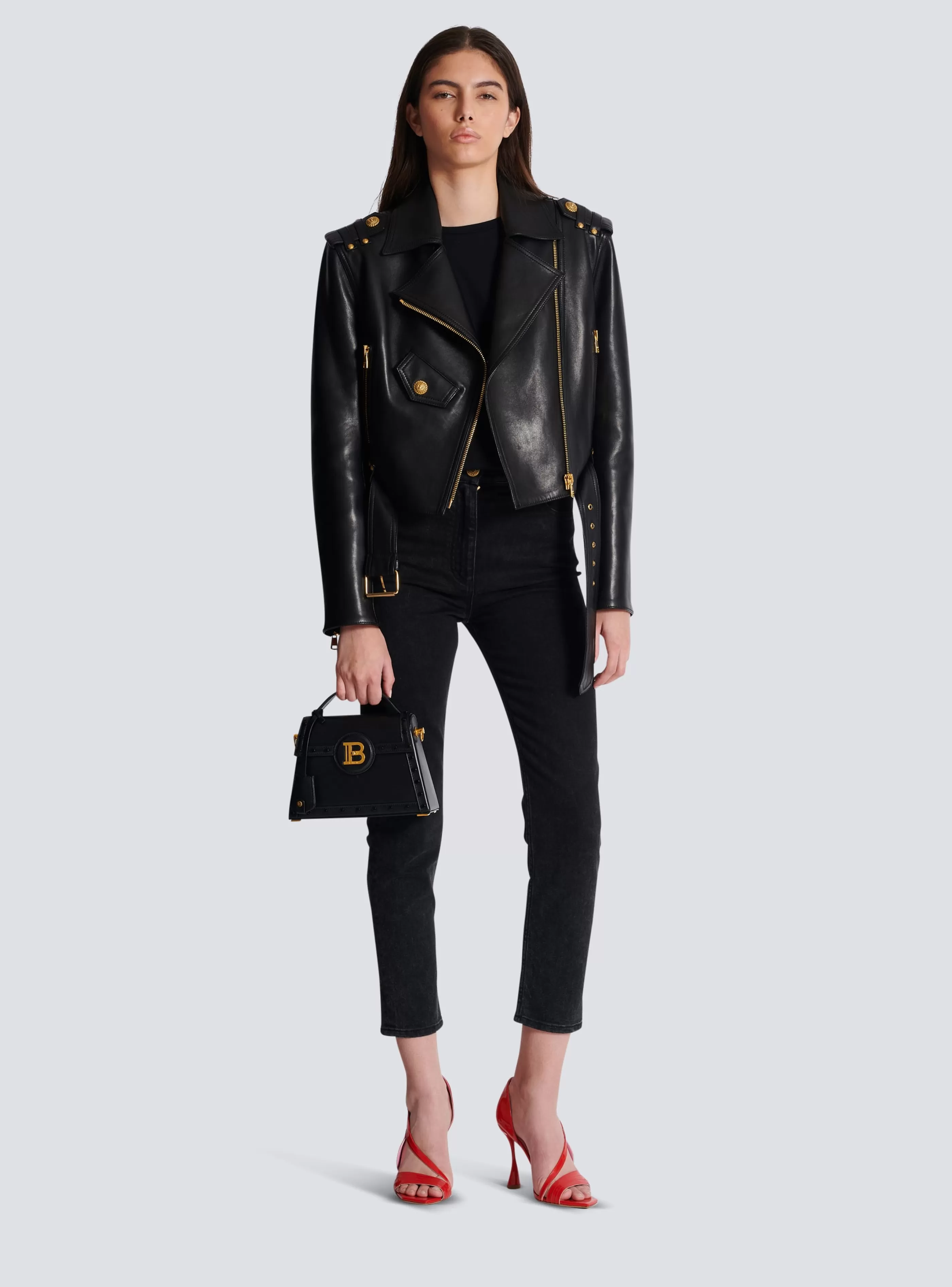 Balmain Borse-Box Leather B-Buzz Dynasty Bag black