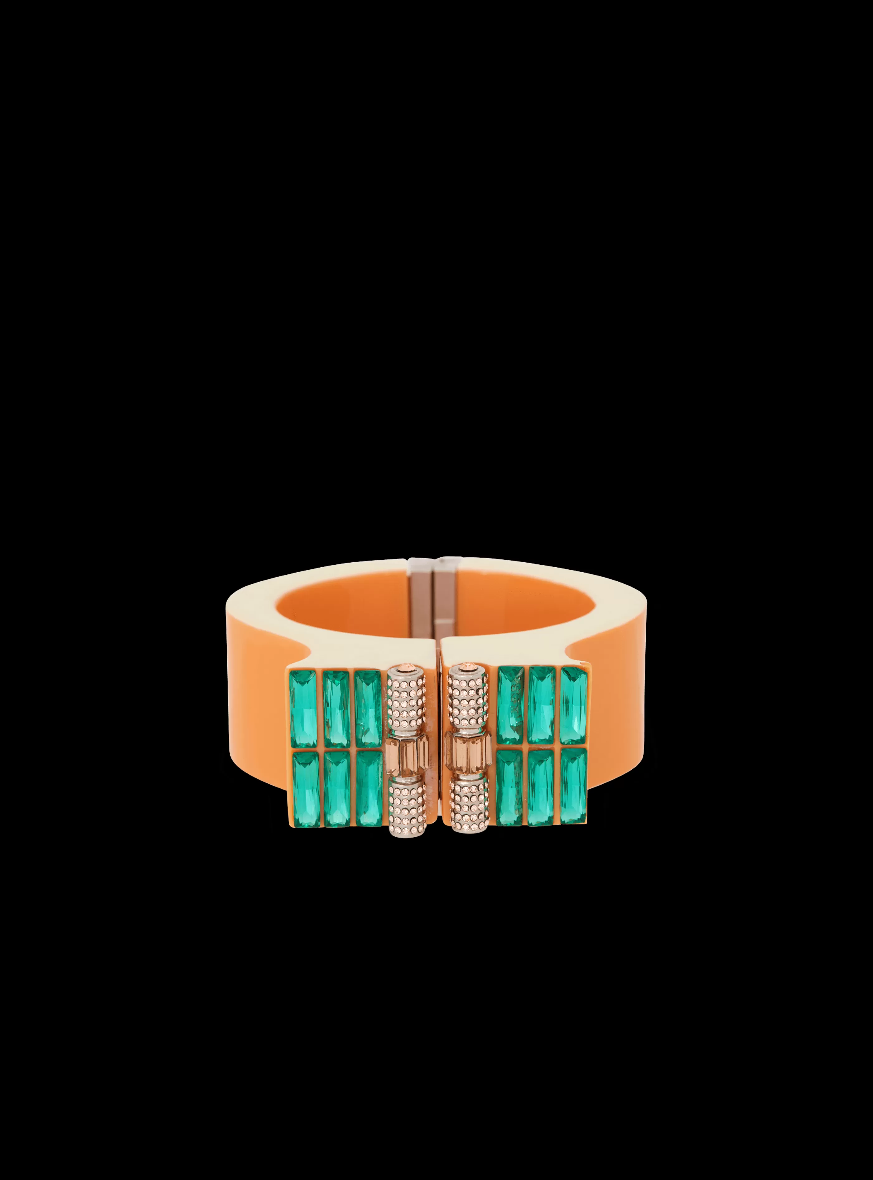 Balmain Gioielli Moda-Brass, Rhinestone And Resin Cuff multicolor