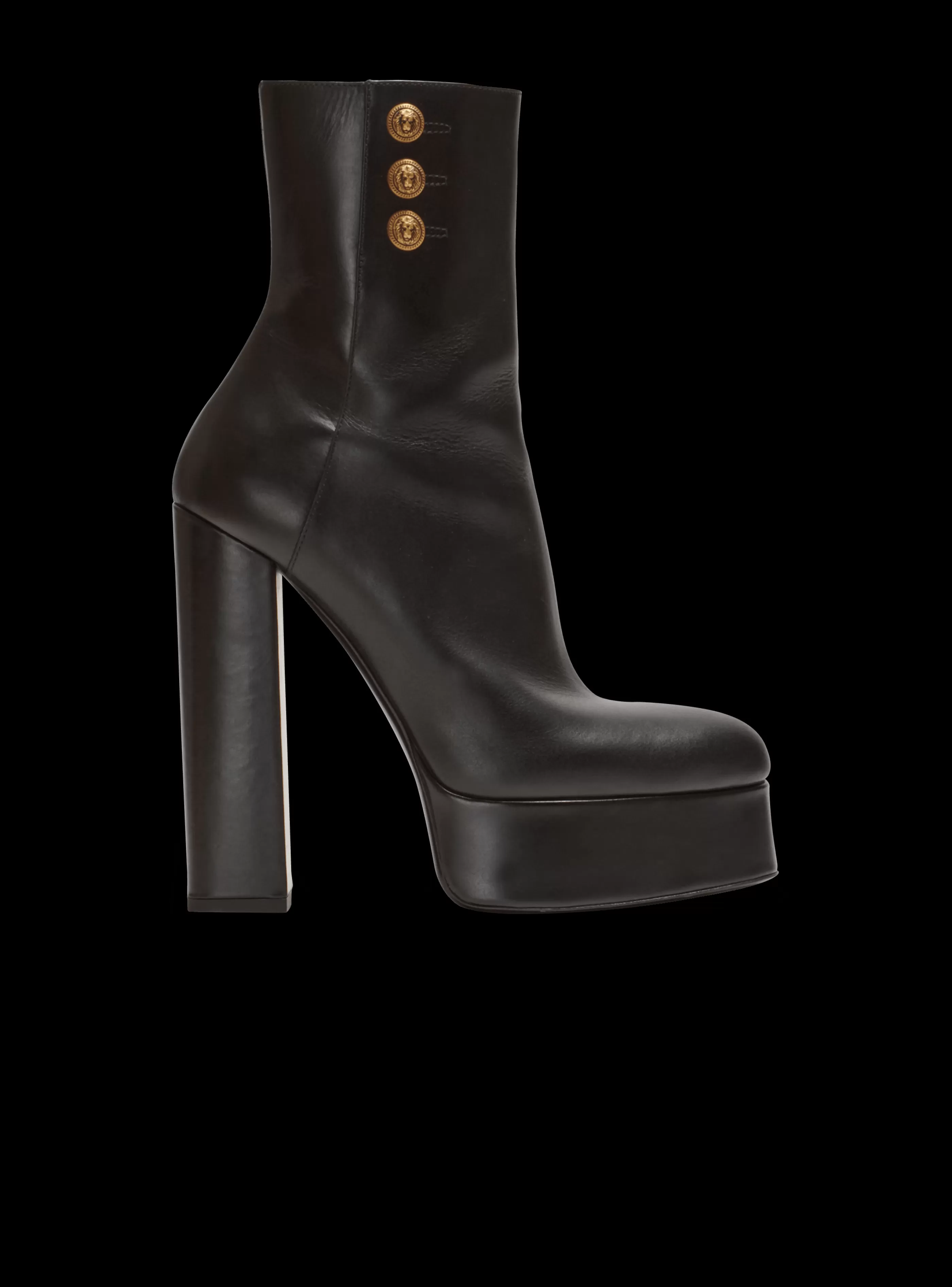Balmain Stivali-Brune Leather Ankle Boots black