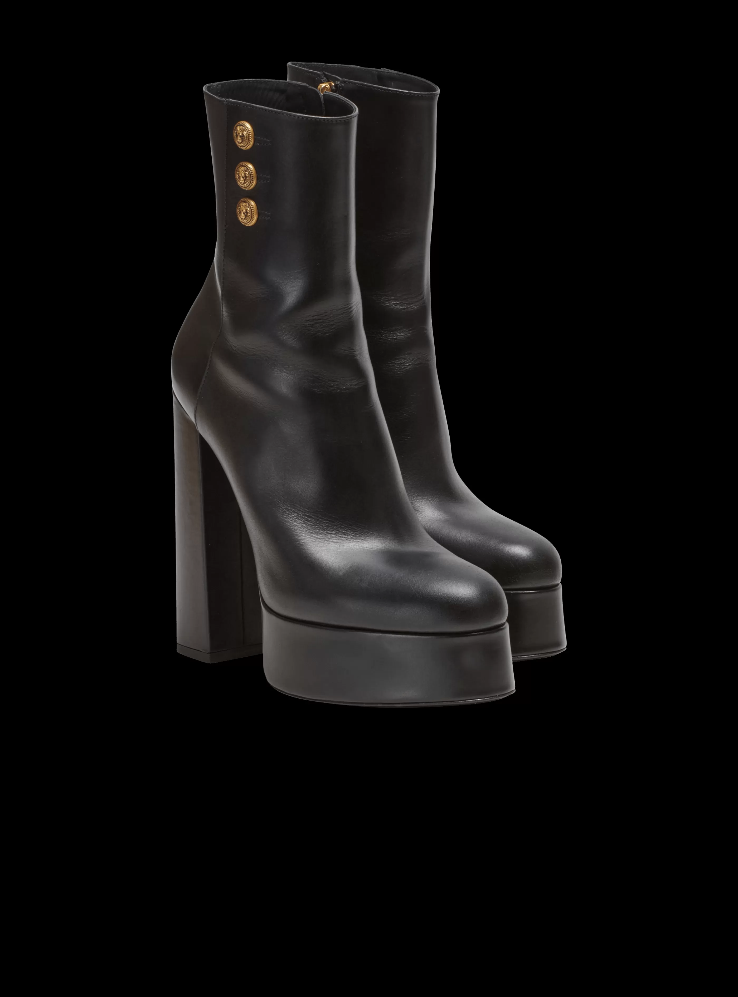 Balmain Stivali-Brune Leather Ankle Boots black
