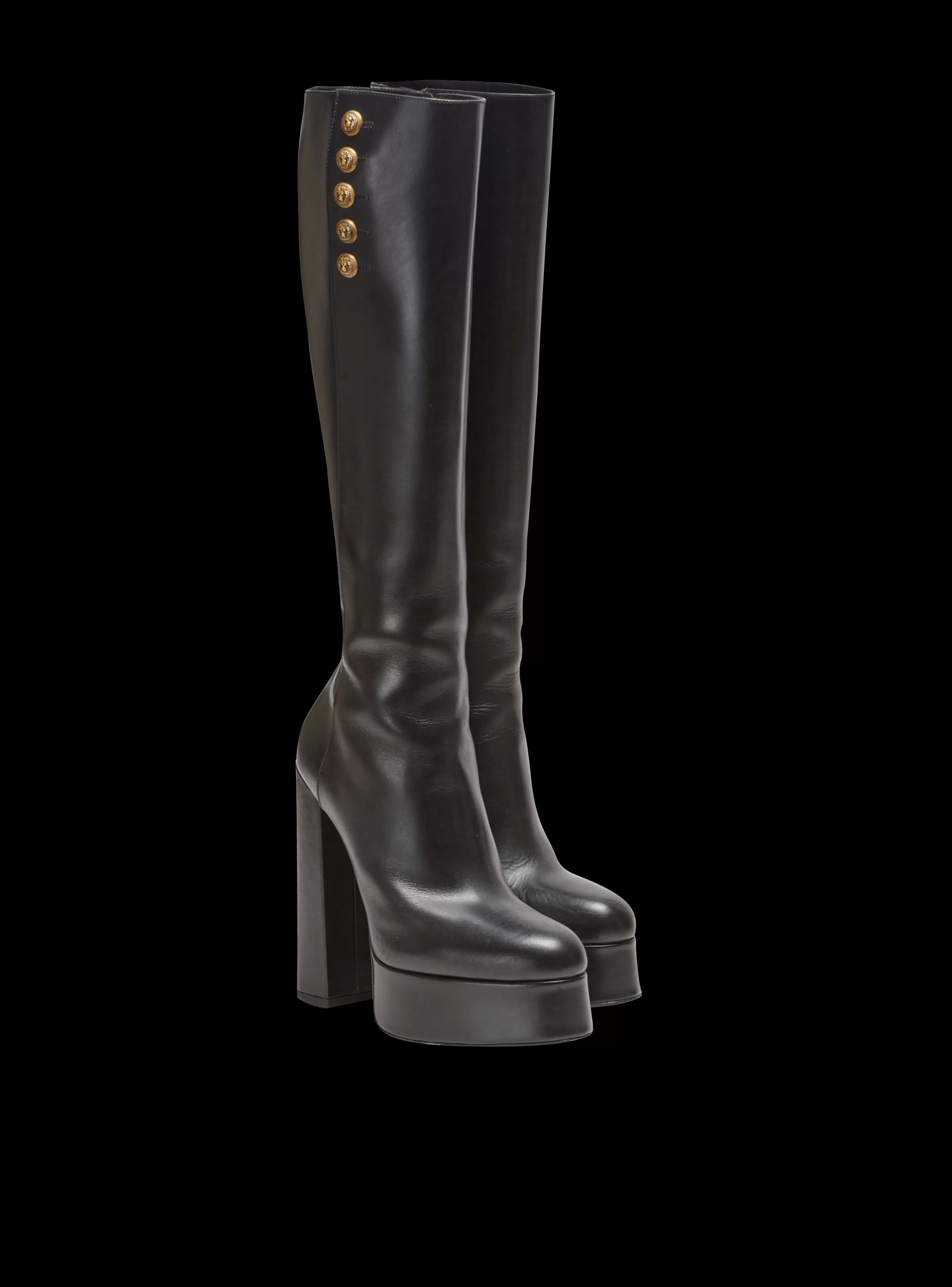 Balmain Stivali-Brune Leather Boots black