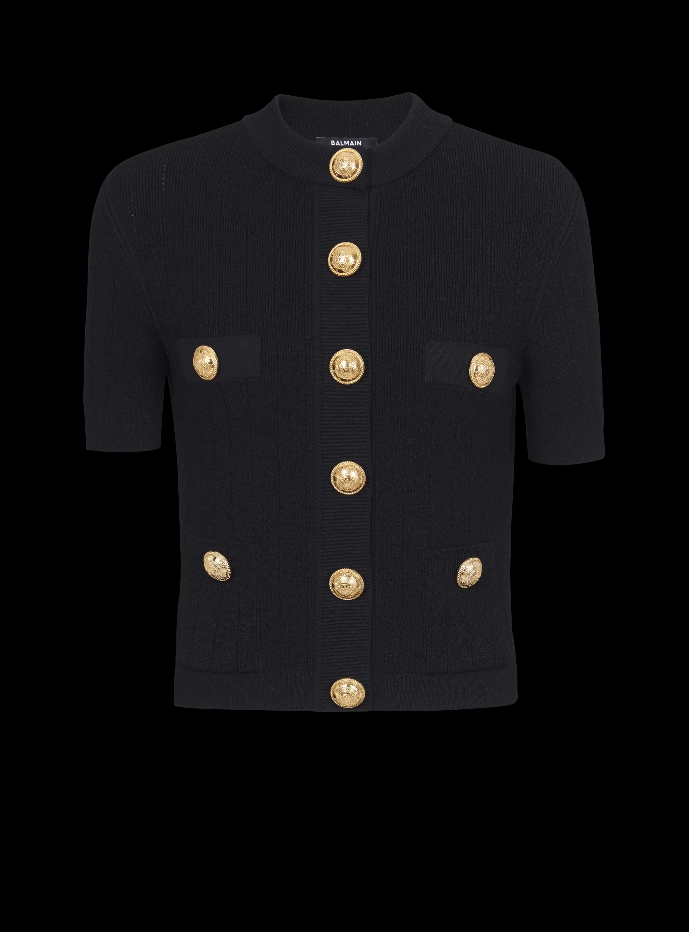 Balmain Maglieria-Buttoned Knit Cardigan black