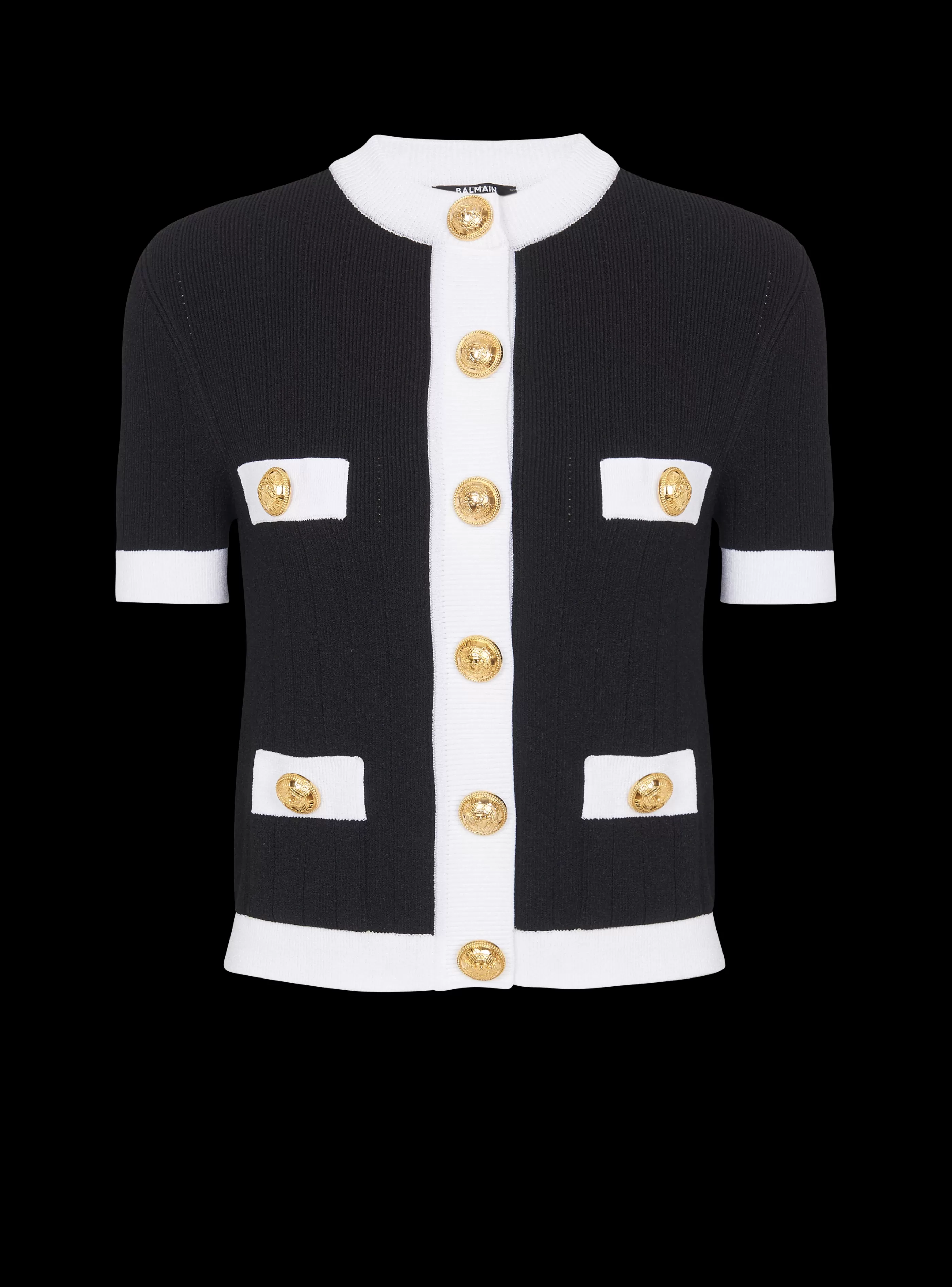 Balmain Maglieria-Buttoned Knit Cardigan black