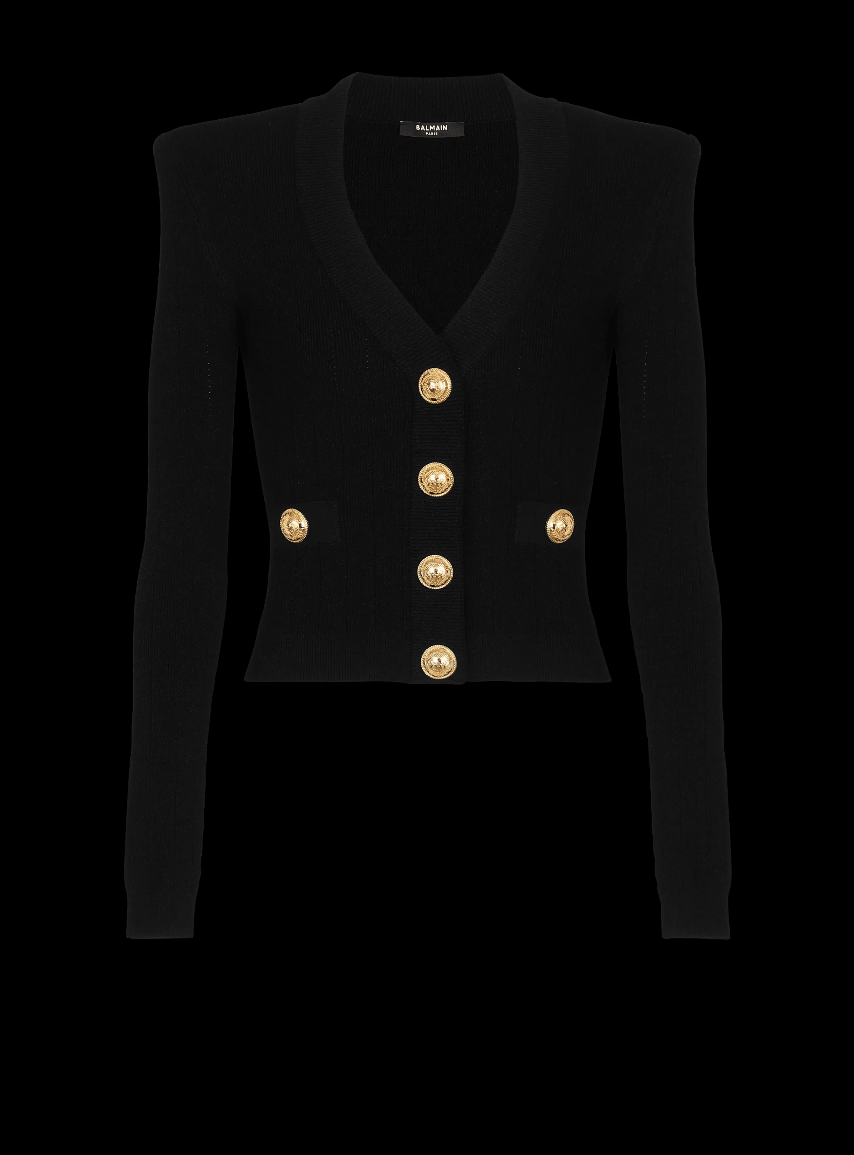 Balmain Maglieria-Buttoned Knit Cardigan black