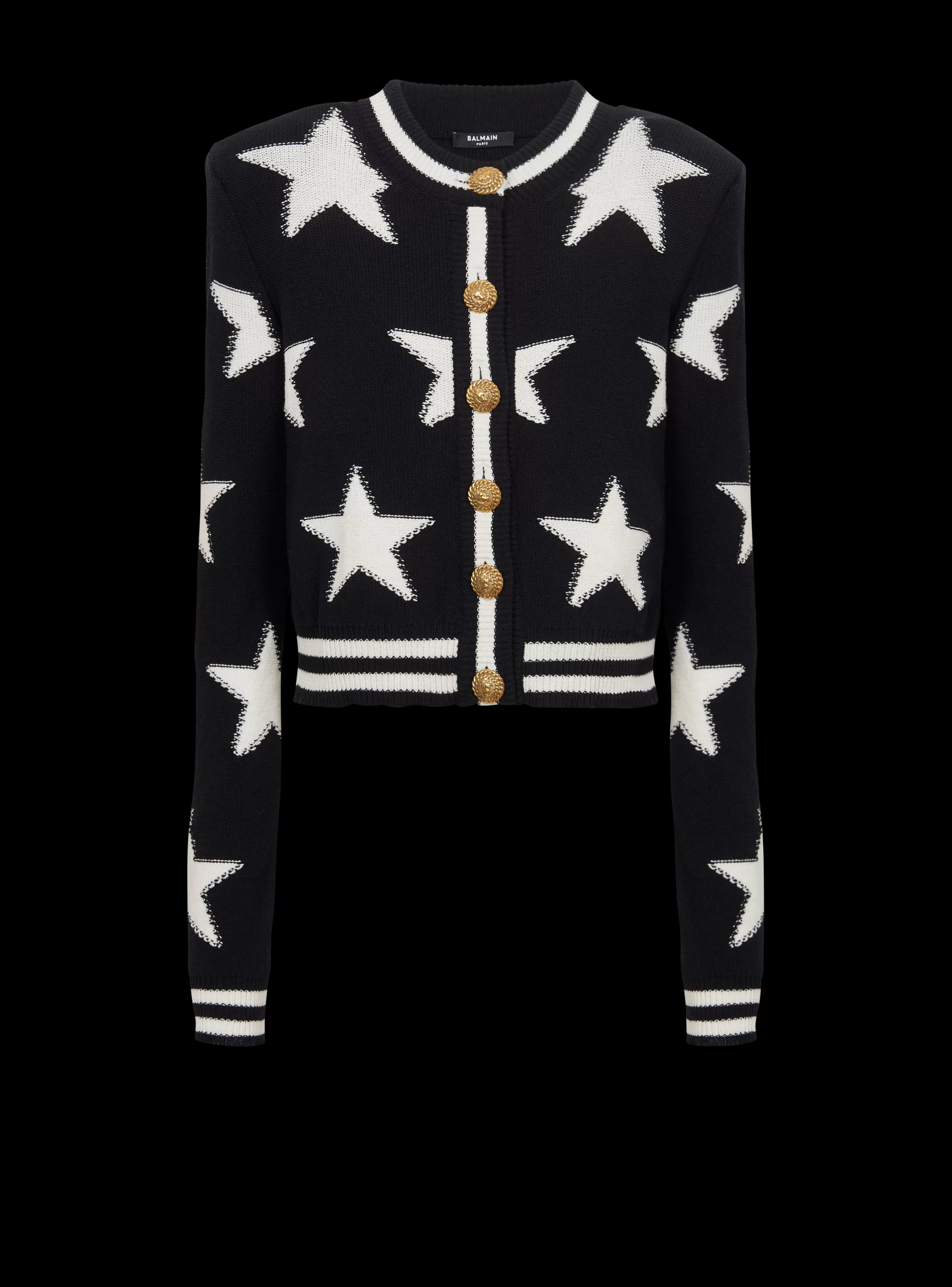 Balmain Maglieria-Buttoned Knit Cardigan black