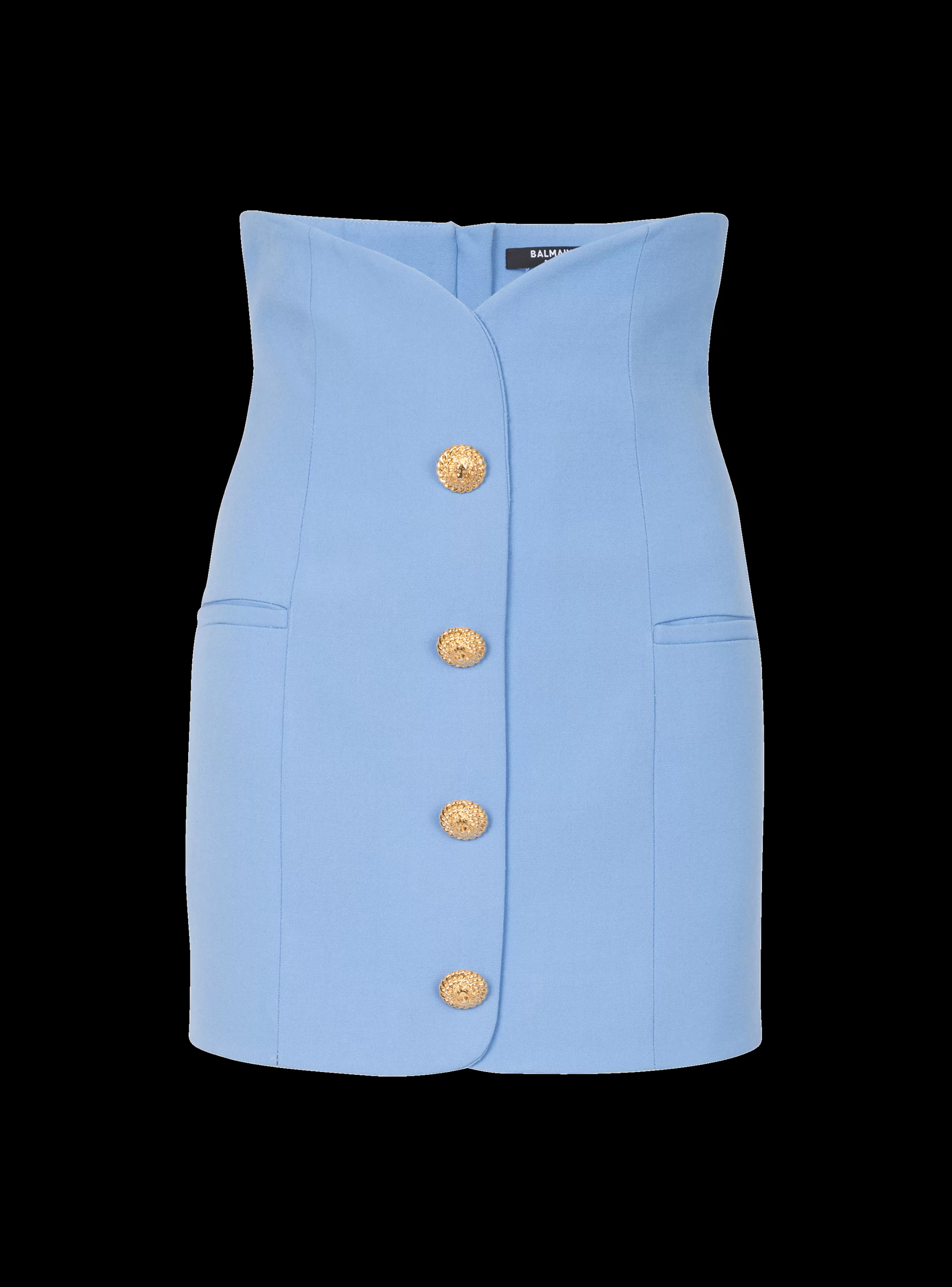 Balmain Gonne-Buttoned Tulip Skirt blue