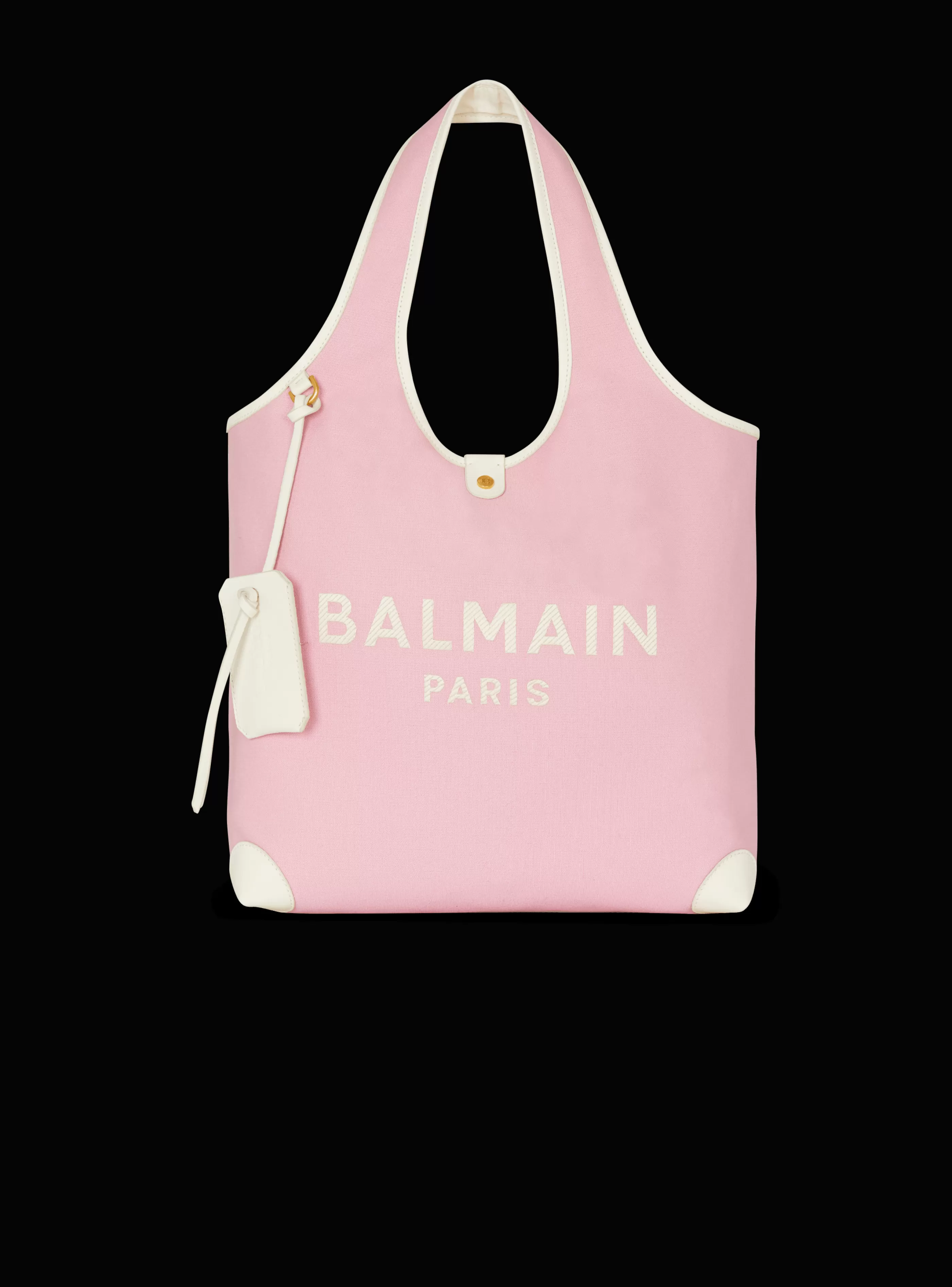 Balmain Shopper | Borse A Spalla-Canvas And Leather B-army Grocery Bag pink