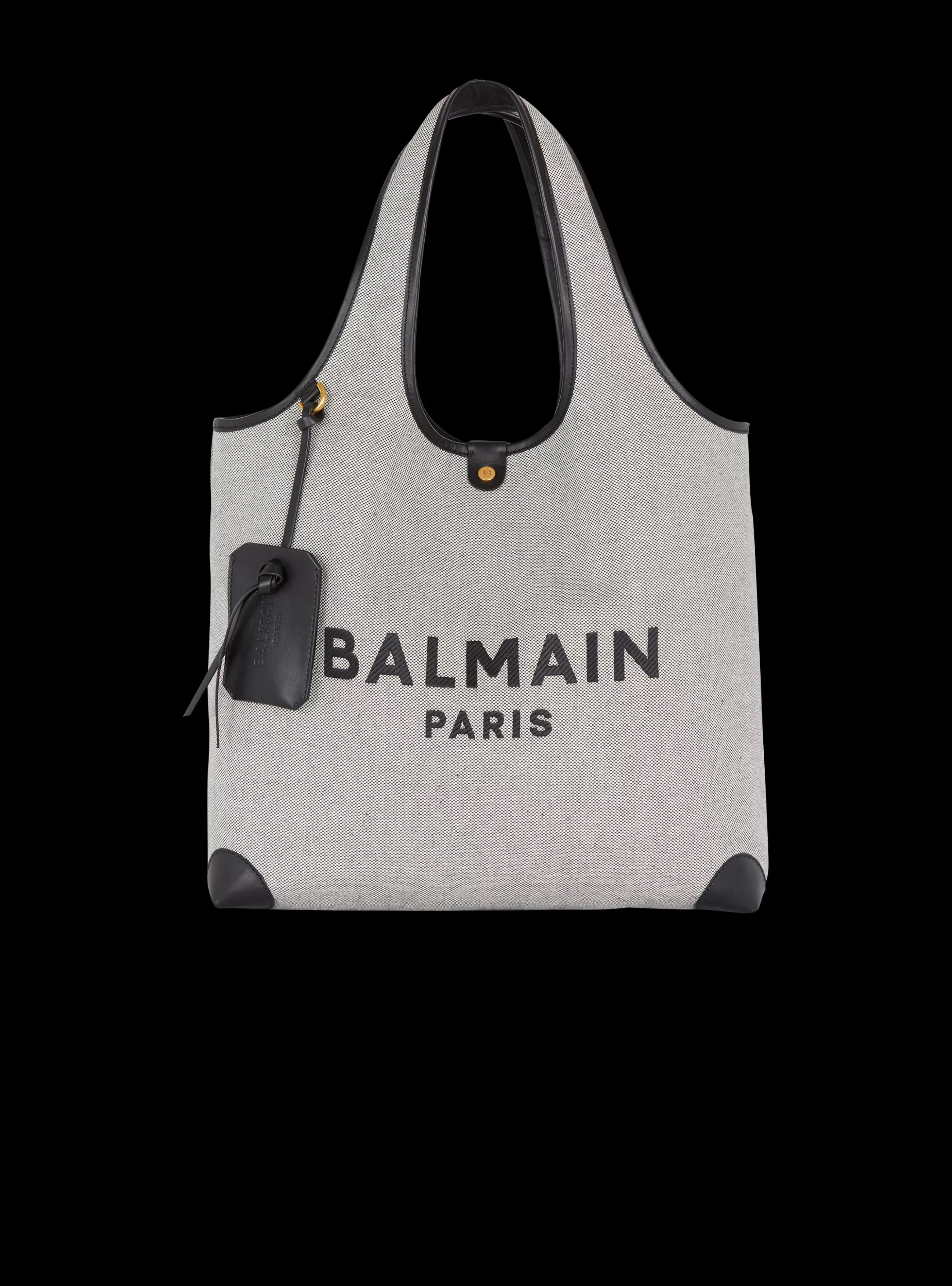 Balmain Shopper | Borse A Spalla-Canvas And Leather B-army Grocery Bag black