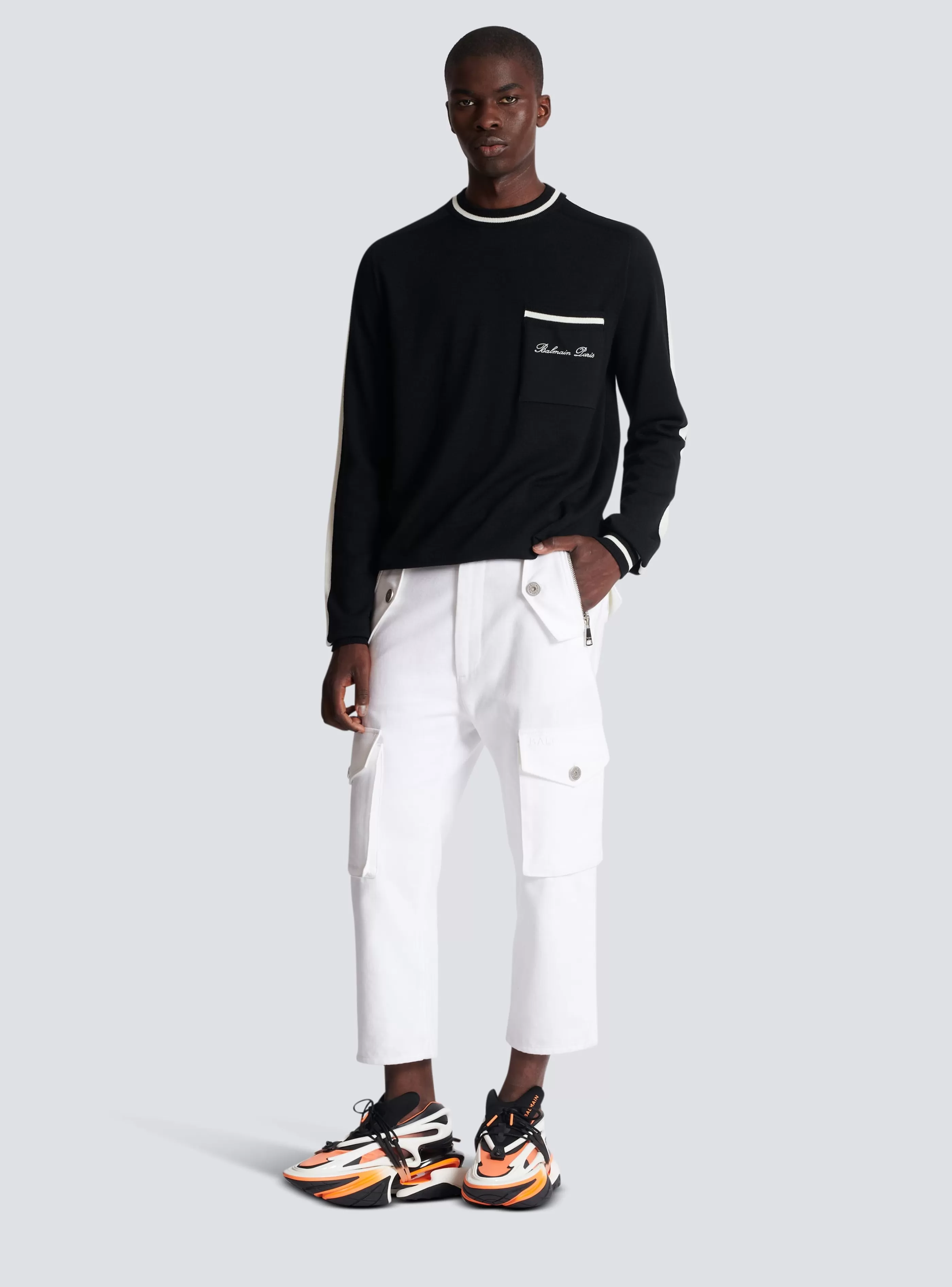 Balmain Pantaloni E Pantaloncini-Cargo Trousers white