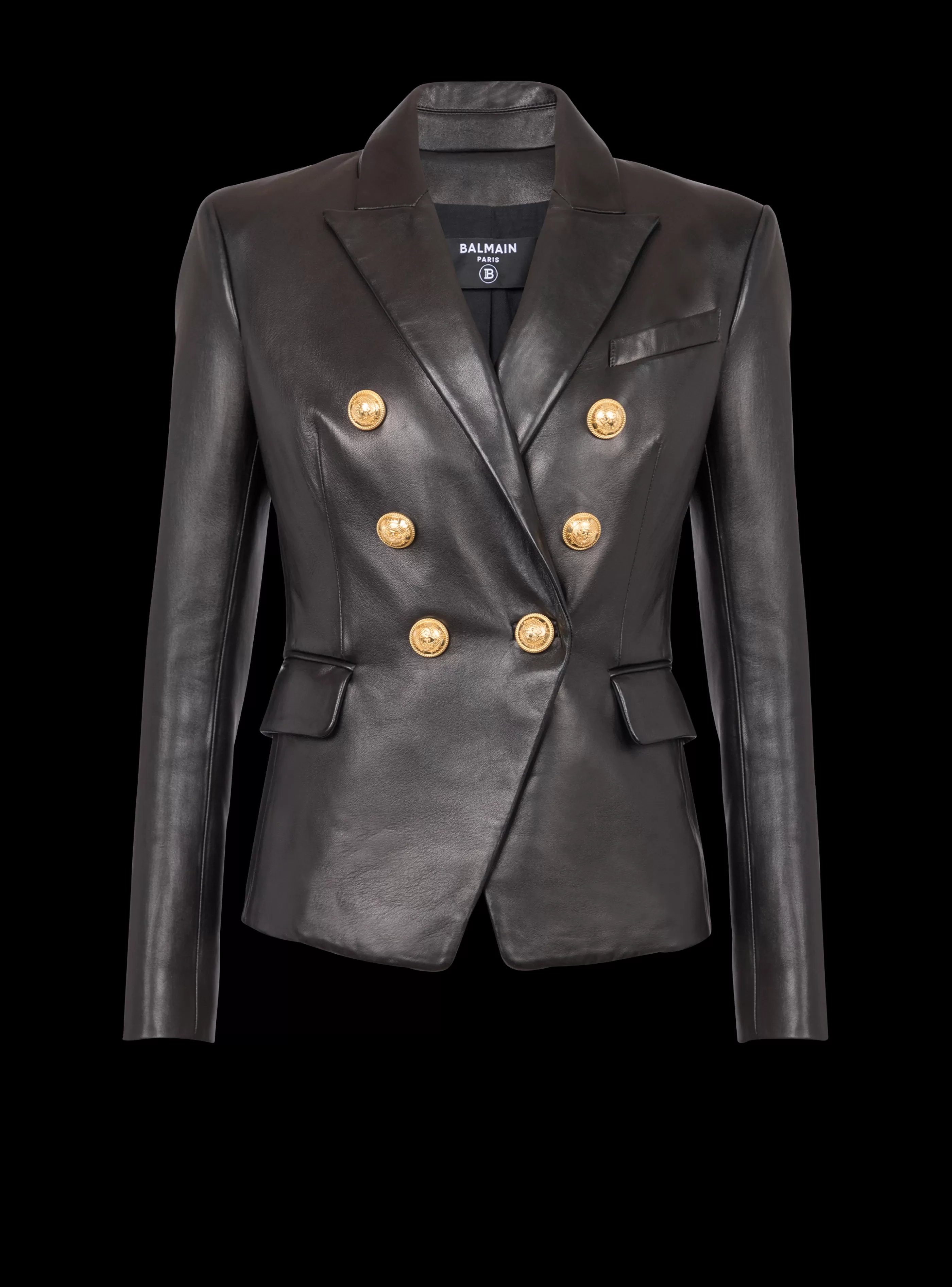 Balmain Giacche E Blazer-Classic 6-button Leather Jacket black